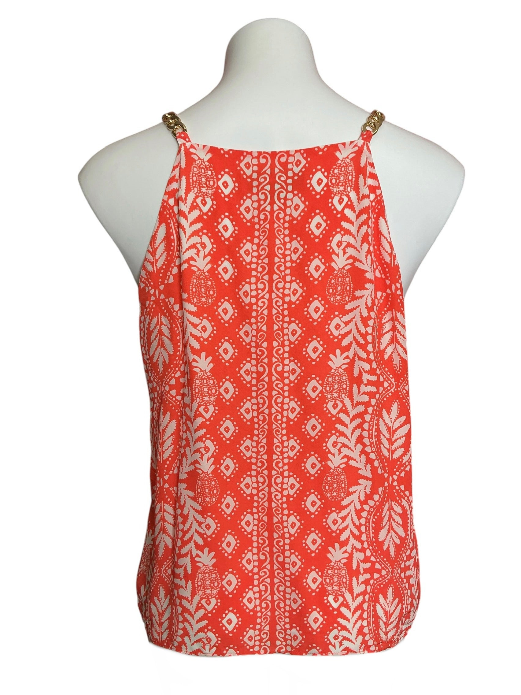 Lilly Pulitzer Joannah Silk Top Flamingo Feather Harbour View - Size 6