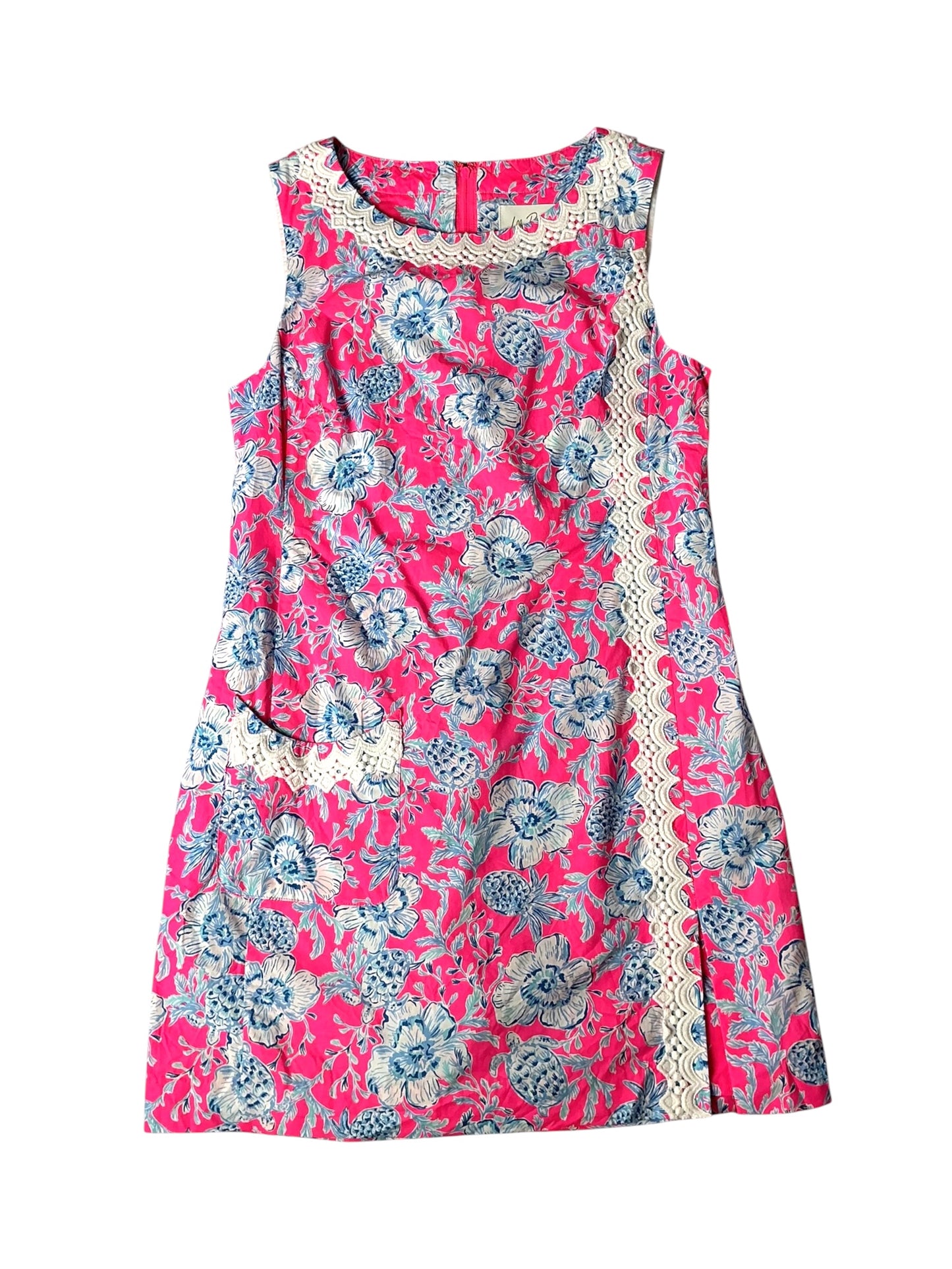 Lilly Pulitzer Ginge Shift Romper Roxie Pink Wave N Sea - Size 6