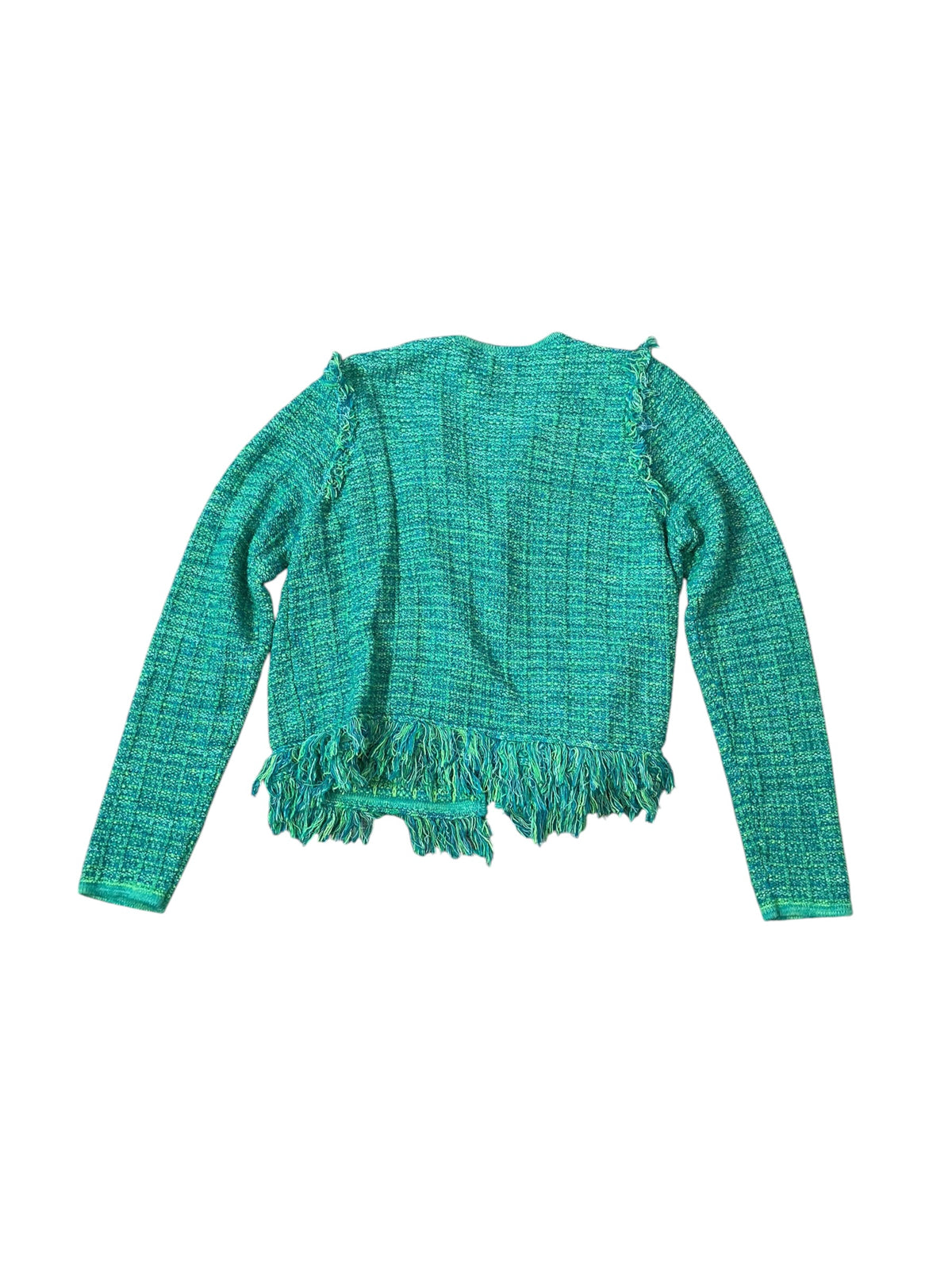 Lilly Pulitzer Simora Fringe Cardigan Evergreen Exotic Tweed - Size XL