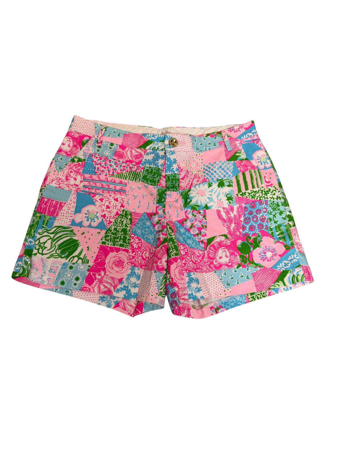 Lilly Pulitzer NWT Callahan Mid-Rise Short Multi Crazy Quilt - Size 8