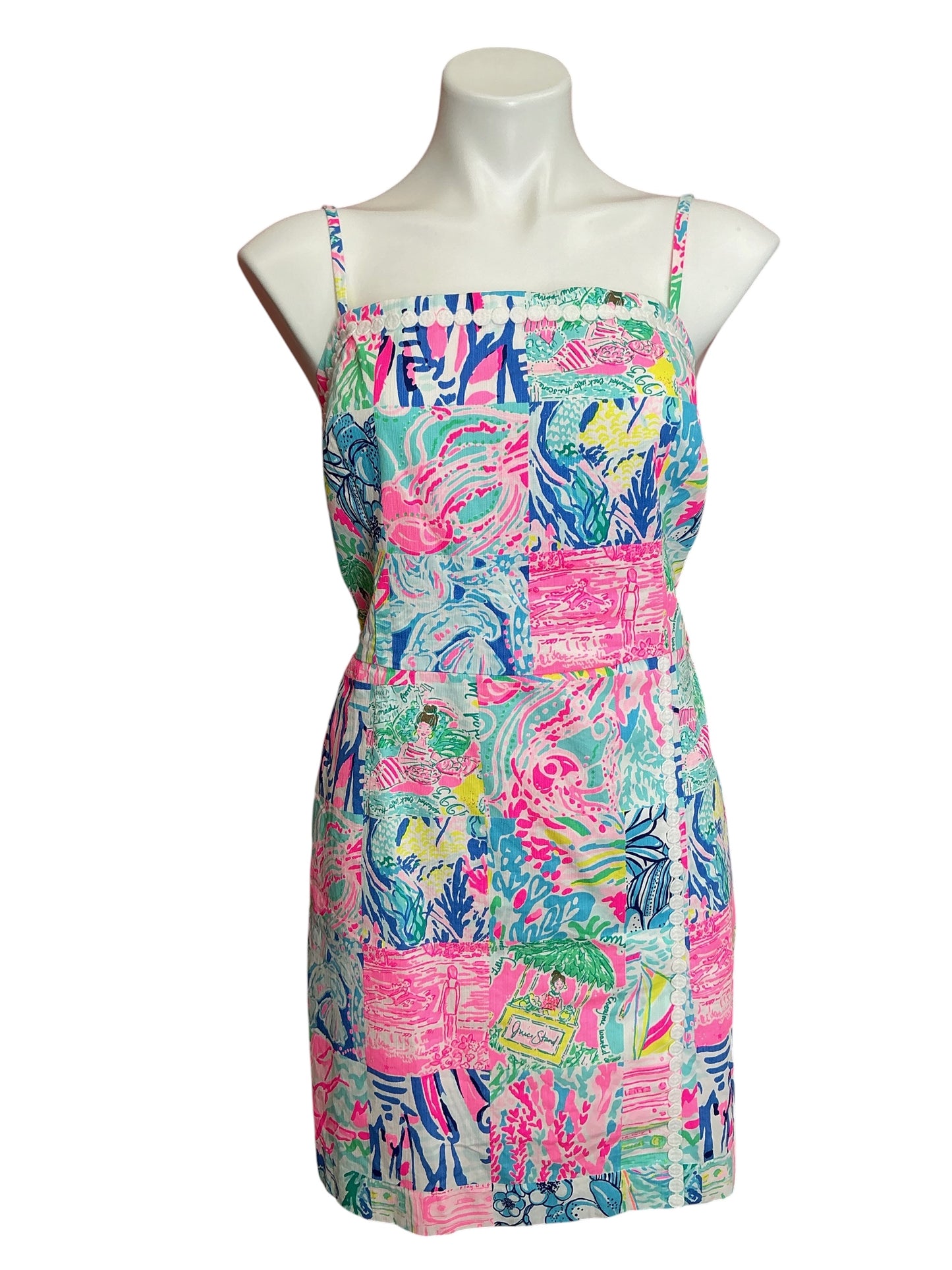 Lilly Pulitzer Jesse Romper Multi Pop Up Summer Remix Patch - Size 14