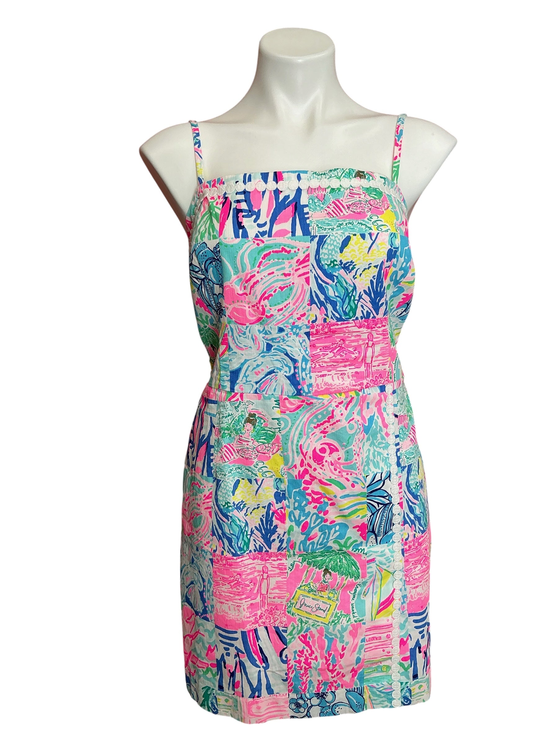Lilly Pulitzer Jesse Romper Multi Pop Up Summer Remix Patch - Size 14