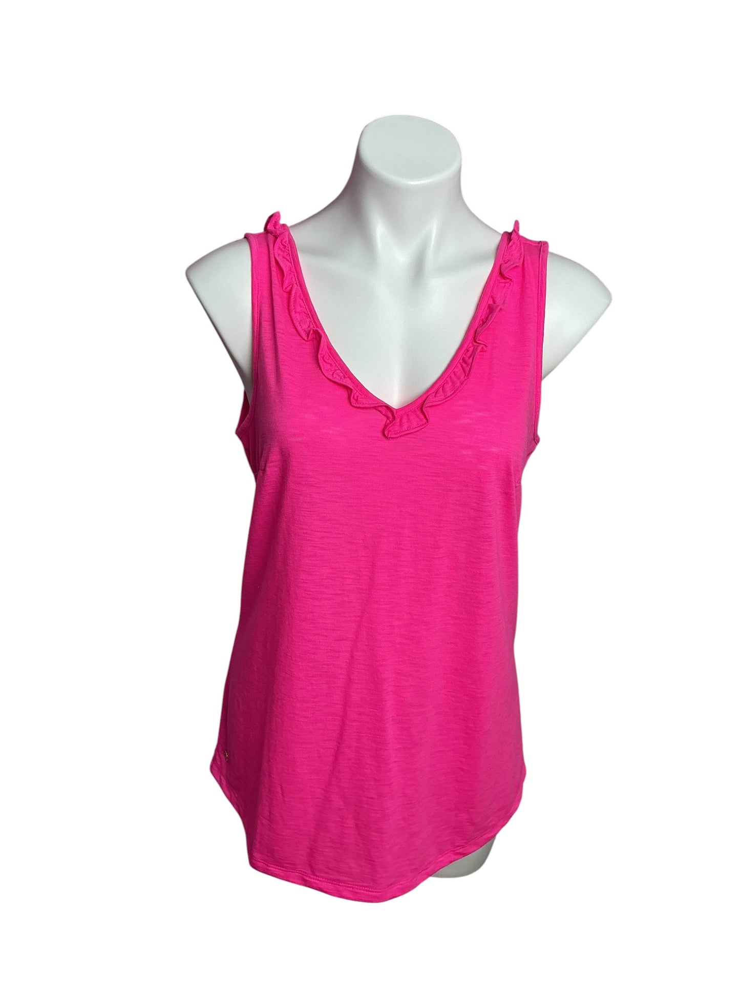 Lilly Pulitzer NWT Gigi Ruffle Top Raz Berry - Size M