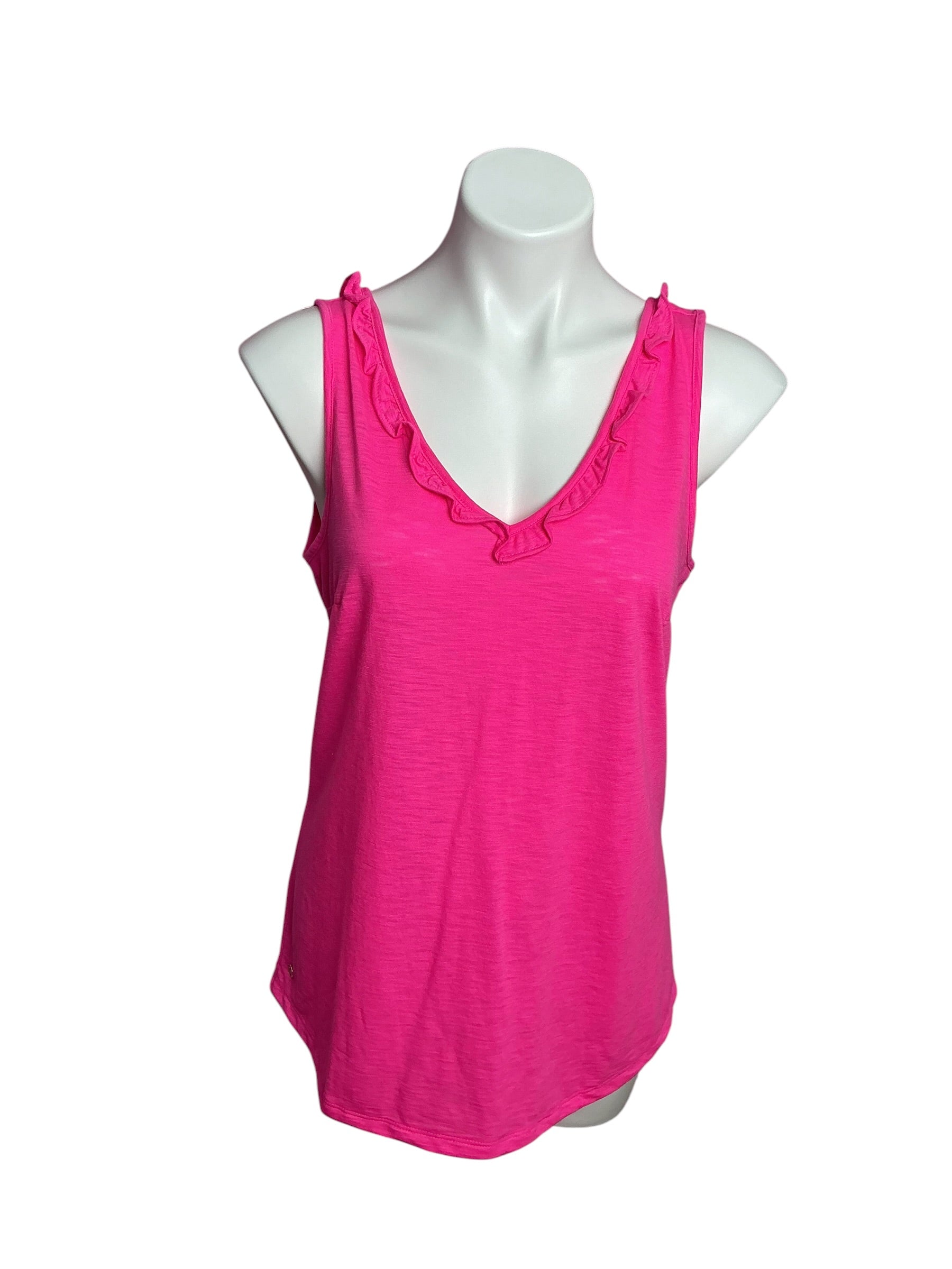 Lilly Pulitzer NWT Gigi Ruffle Top Raz Berry - Size M