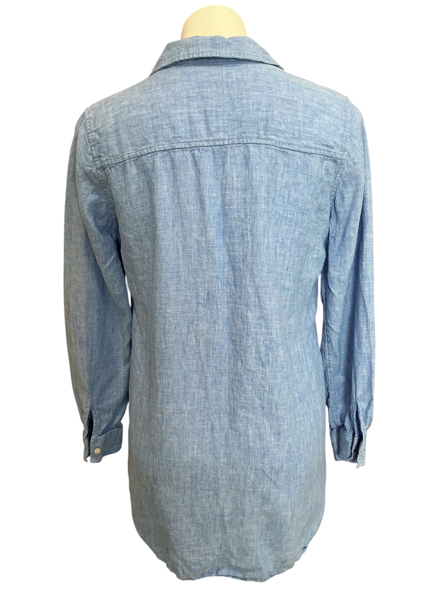 Lilly Pulitzer Sea View Linen Button Down Shirt Beckon Blue - Size M