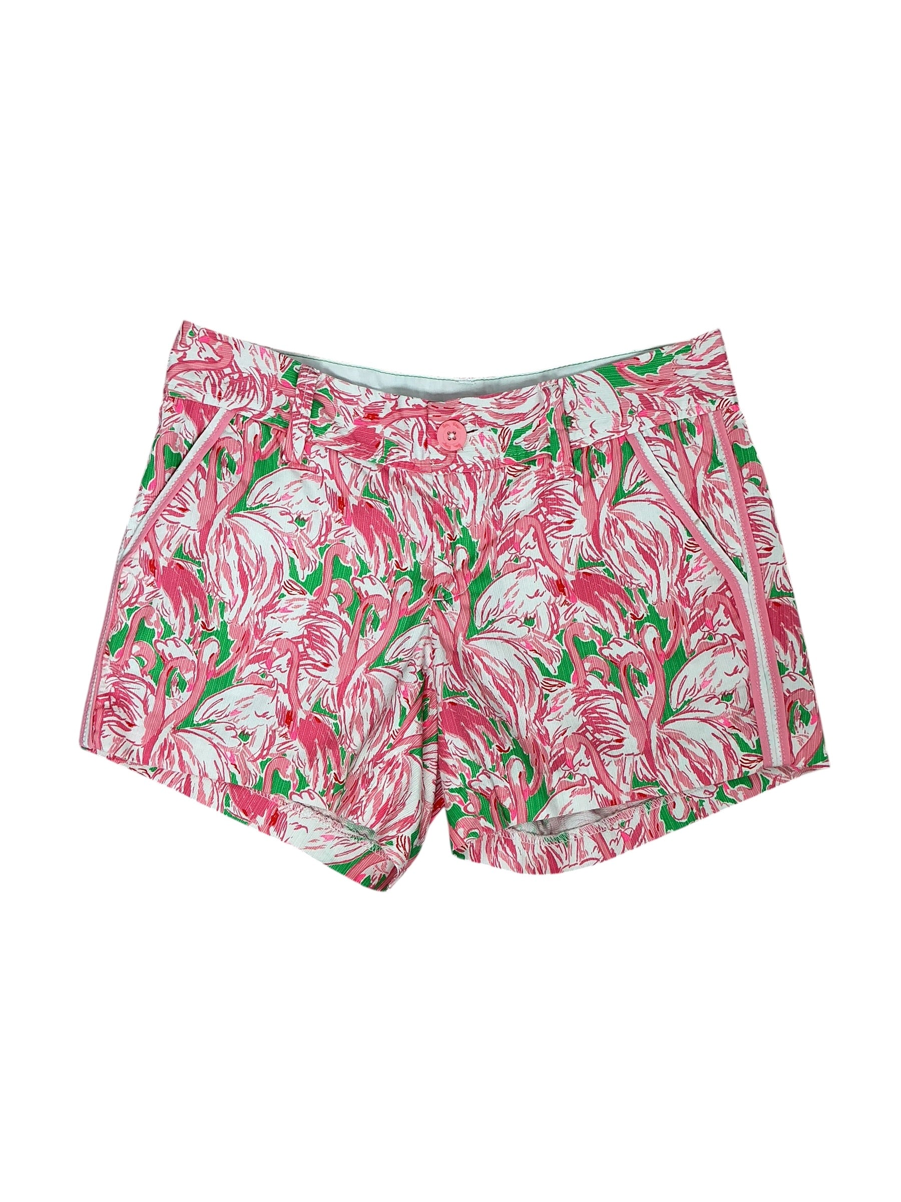 Lilly Pulitzer- Callahan Short Pink Prep Green Colony Size 0