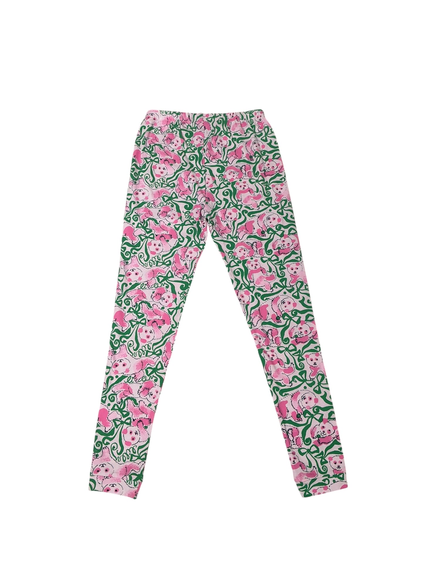 Lilly Pulitzer NWT Sammy Kids Pajama Set Pink Quartz Panda N Bows - Size 12