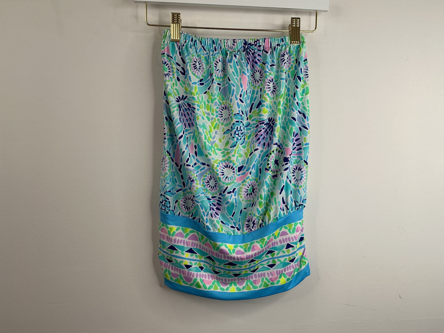 Lilly Pulitzer NWT Adella Top Blue Ibiza Open Water Engineered Top - Size XXS