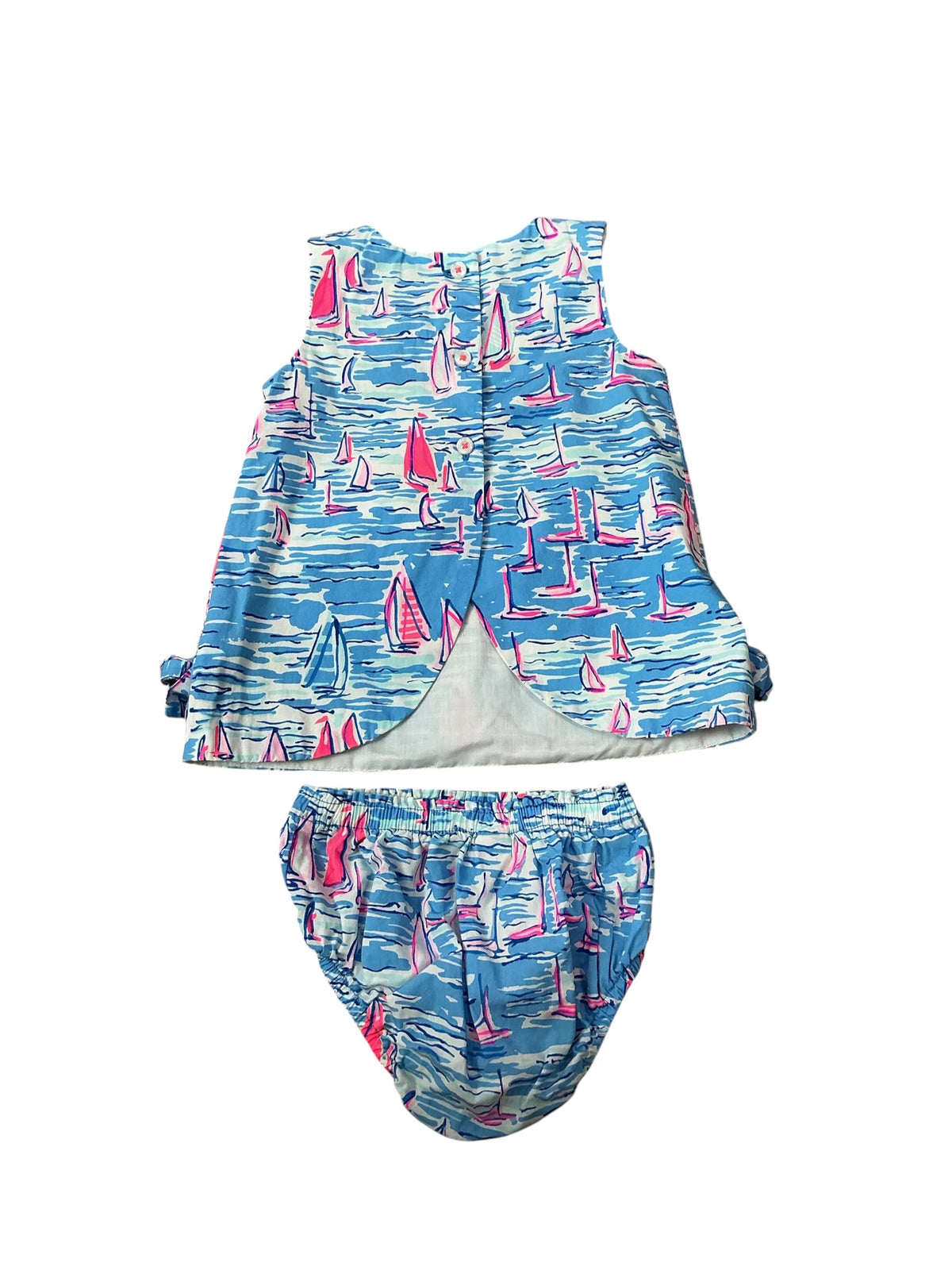 Lilly Pulitzer Baby Shift Dress Zanzibar Blue Boatylicious - Size 6-12 Months