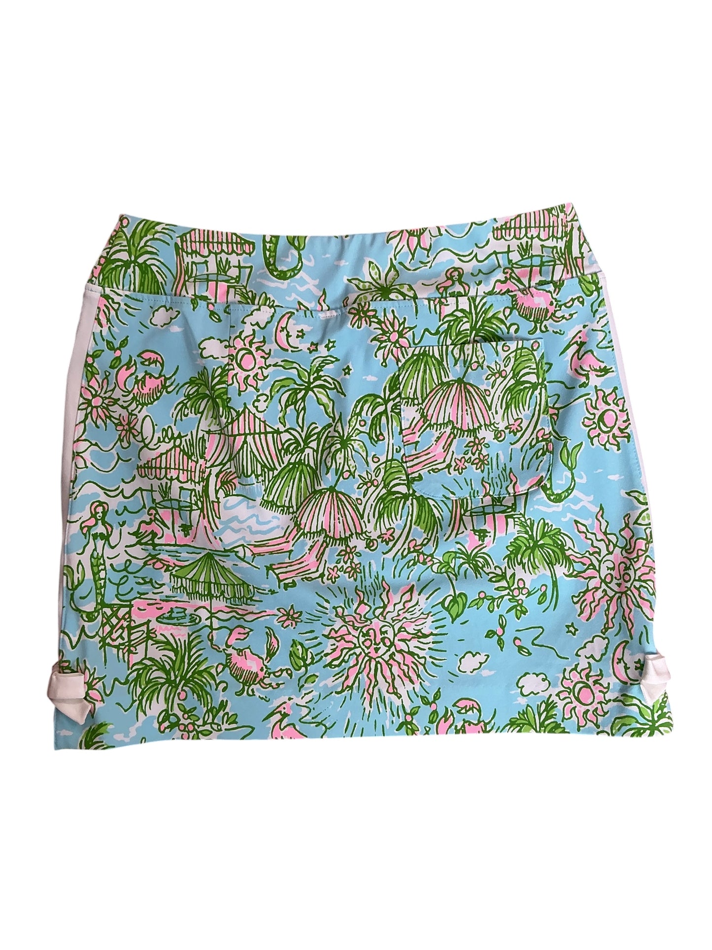 Lilly Pulitzer NWT Monica Bow Skort UPF 50+ Fresh Water Blue Sunbathers Bliss Golf - Size 8