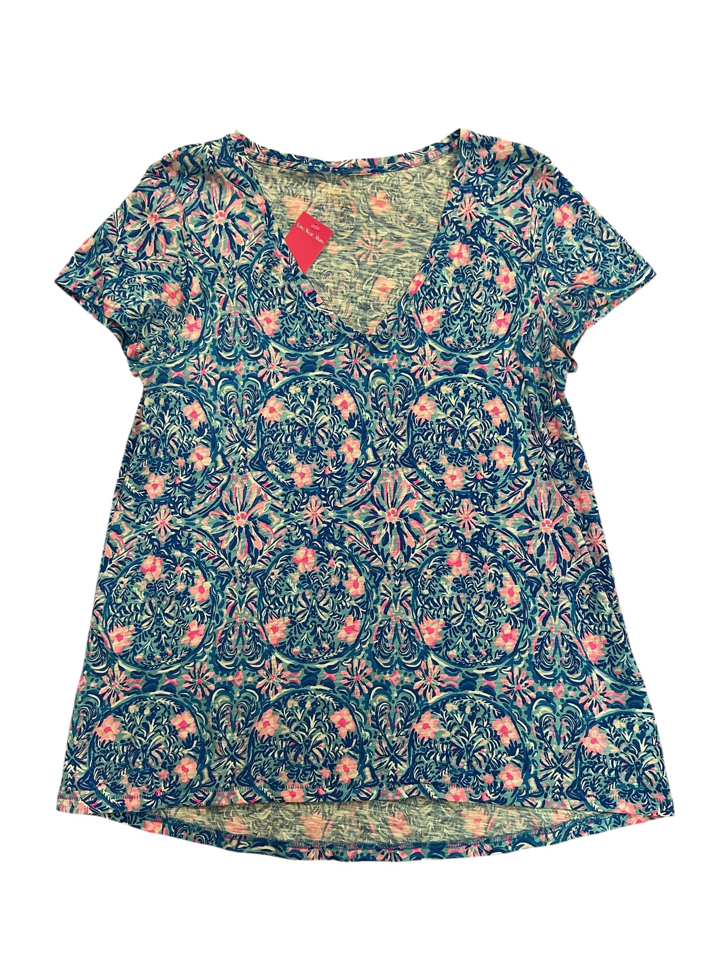 Lilly Pulitzer Etta V-Neck Top Ibiza Now You Sea Me - Size M