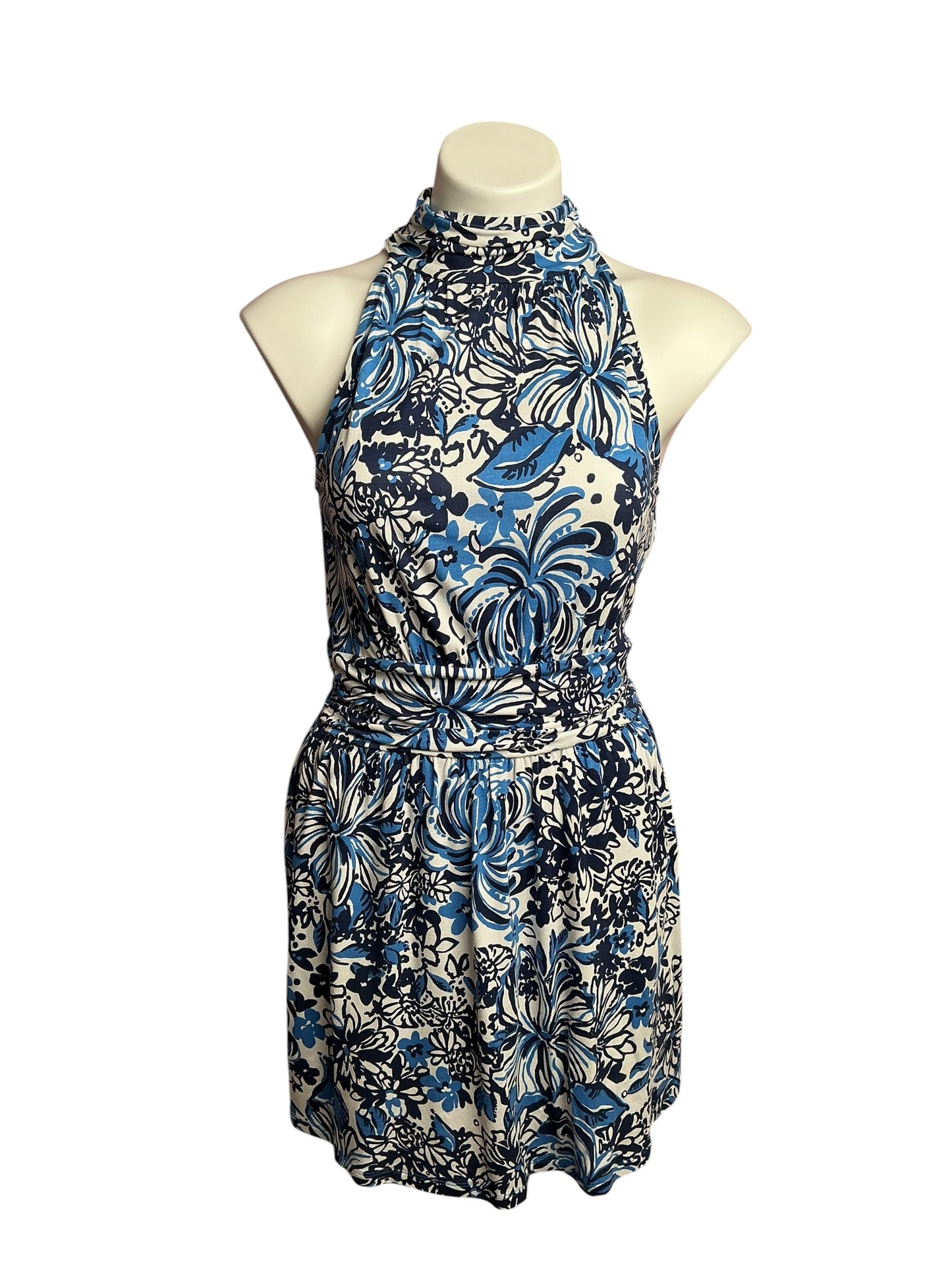 Lilly Pulitzer- Wyota Skirted Romper Low Tide Navy Pandarama Size S