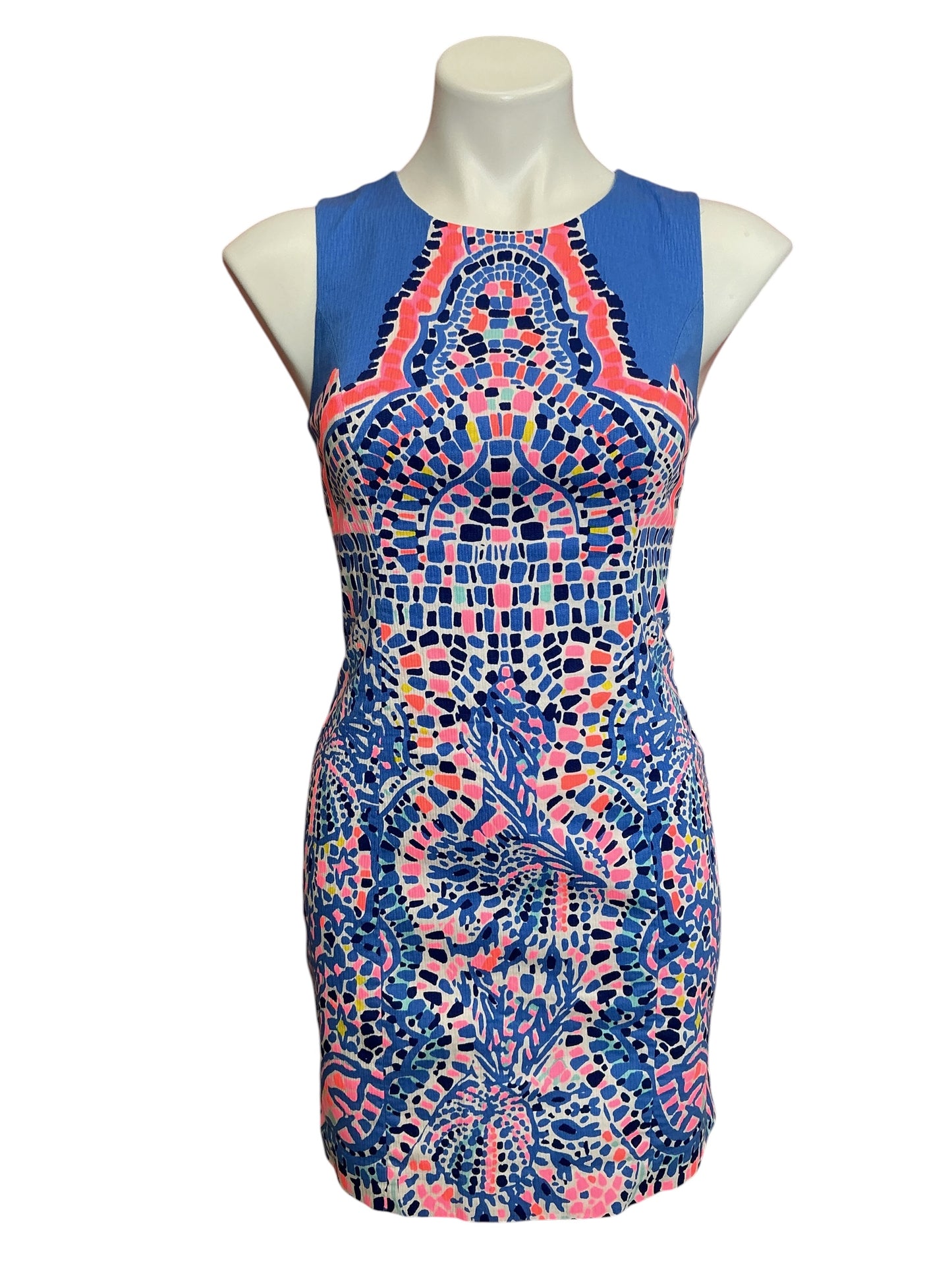 Lilly Pulitzer Mila Shift Dress Multi Tic Tac Tile Engineered - Size 0