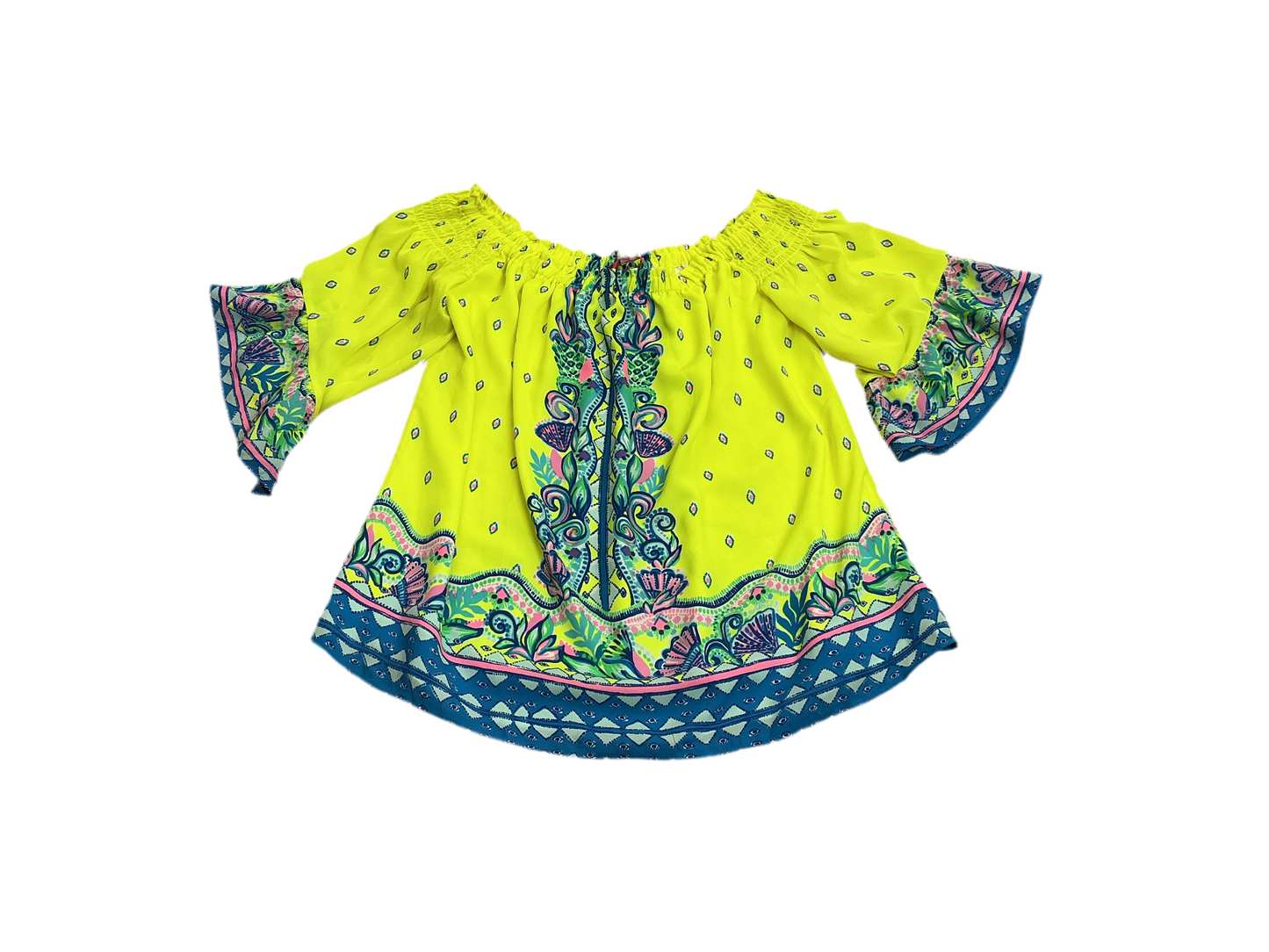 Lilly Pulitzer NWT - Fawna Top - Loro Green - Pineapple Rivera - Size M