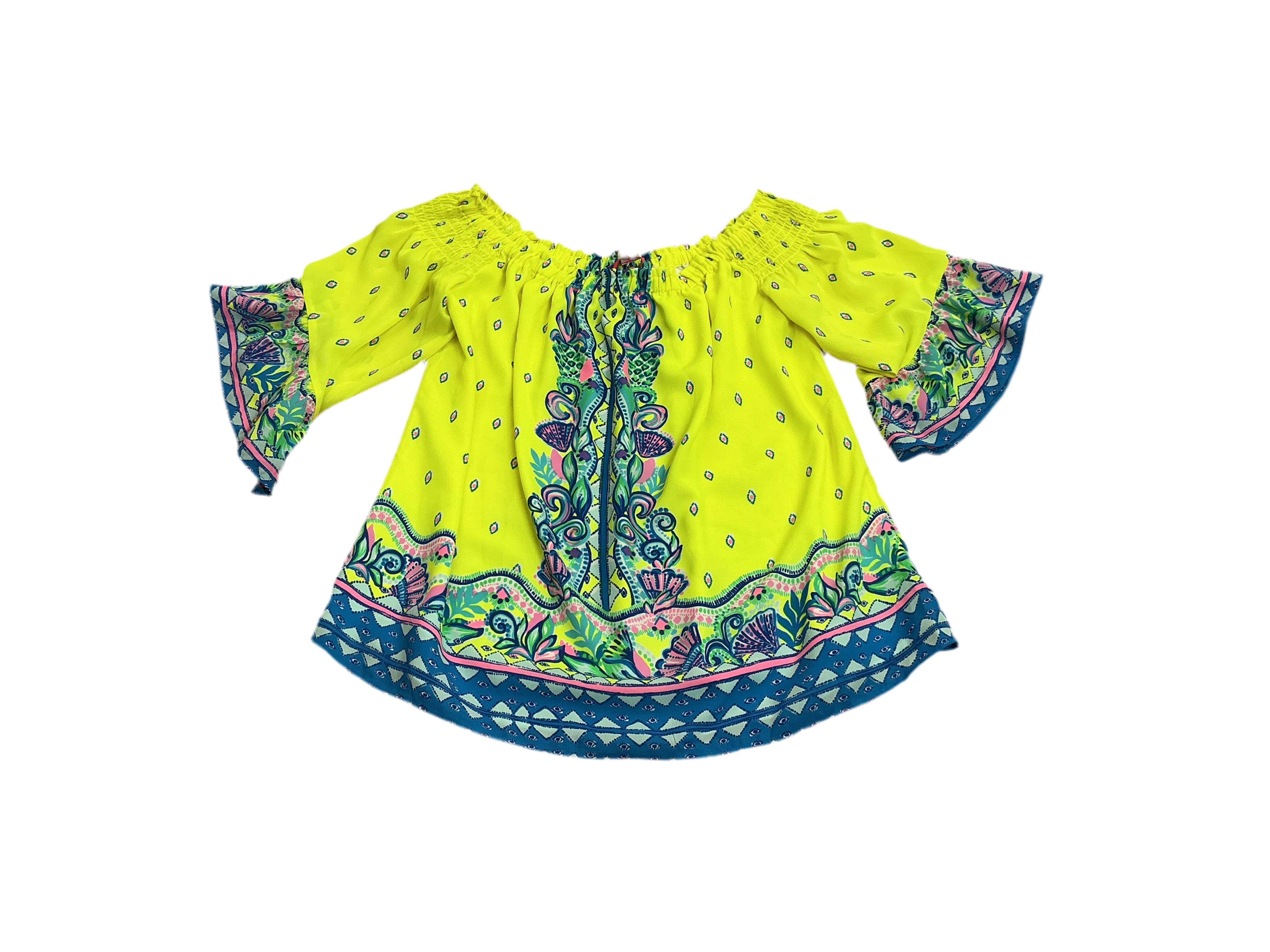 Lilly Pulitzer NWT - Fawna Top - Loro Green - Pineapple Rivera - Size M
