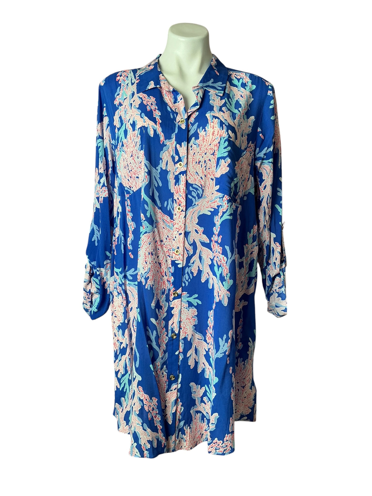 Lilly Pulitzer NWT Natalie Coverup Borealis Blue Swim On Over - Size XL