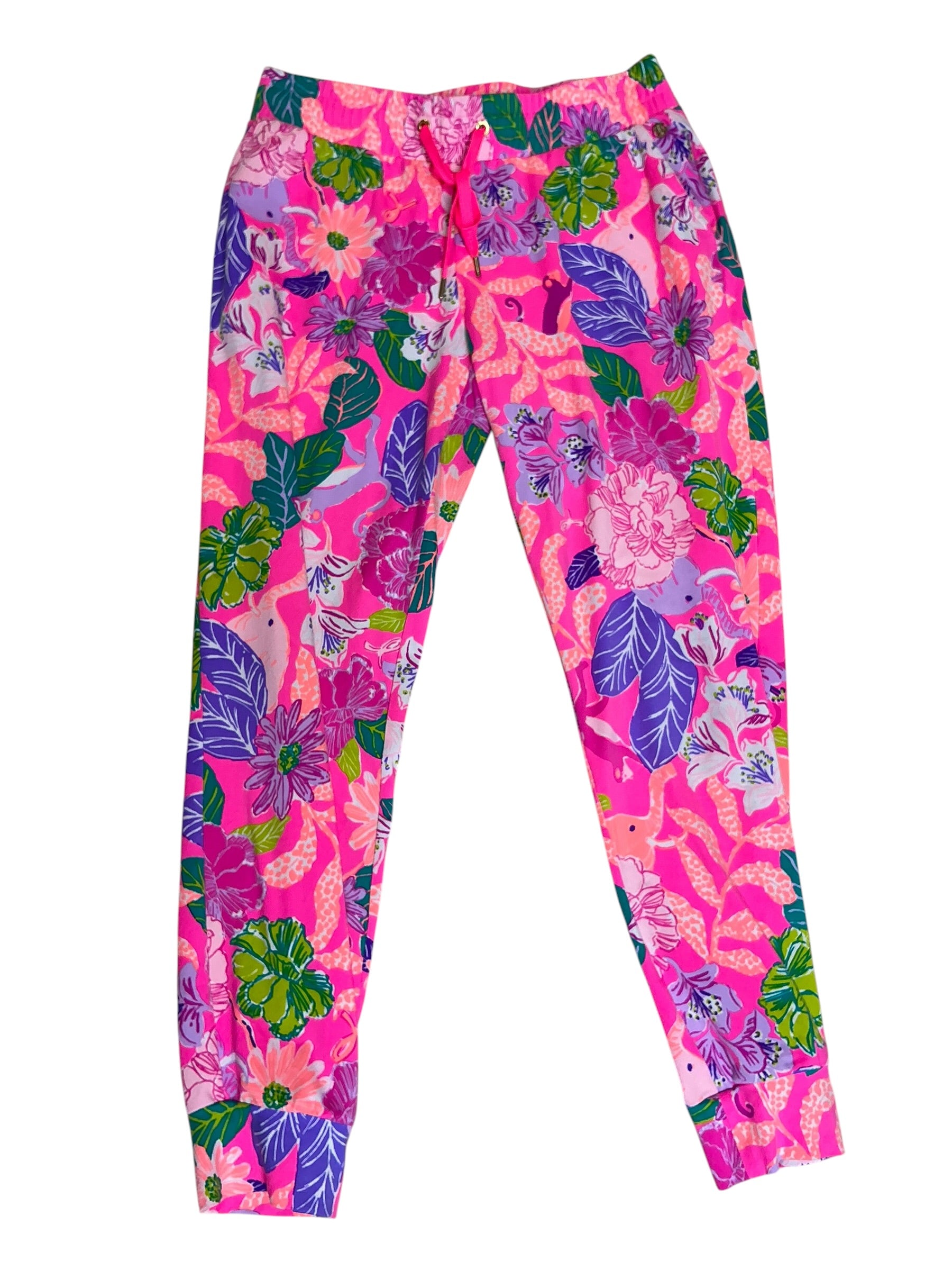 Lilly Pulitzer Lillabeth Pant Pink Isle Best Of Friends - Size XS