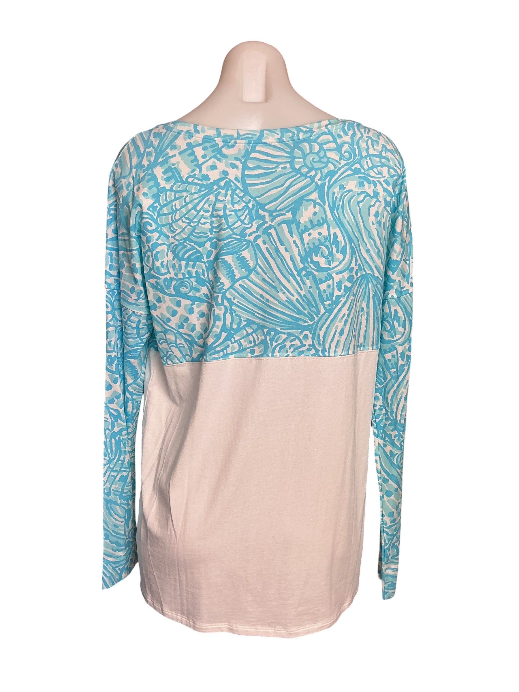 Lilly Pulitzer Finn Top - Succulent Blue Sea Cups - Size S