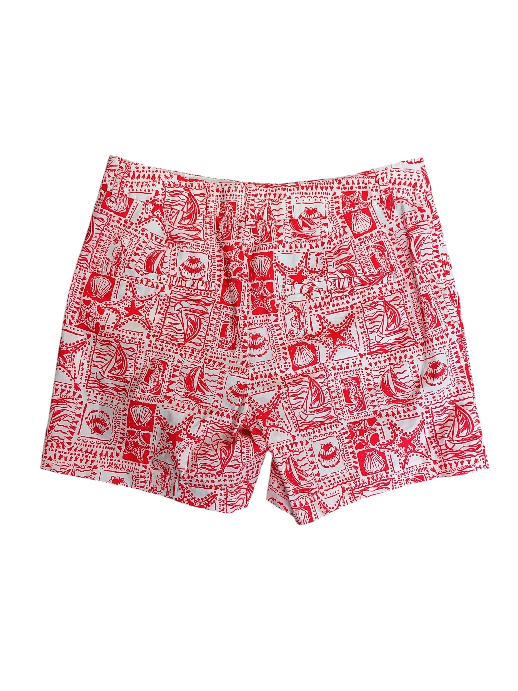 Lilly Pulitzer Alicent Shorts Mizner Red Seaside Harbour - Size 2