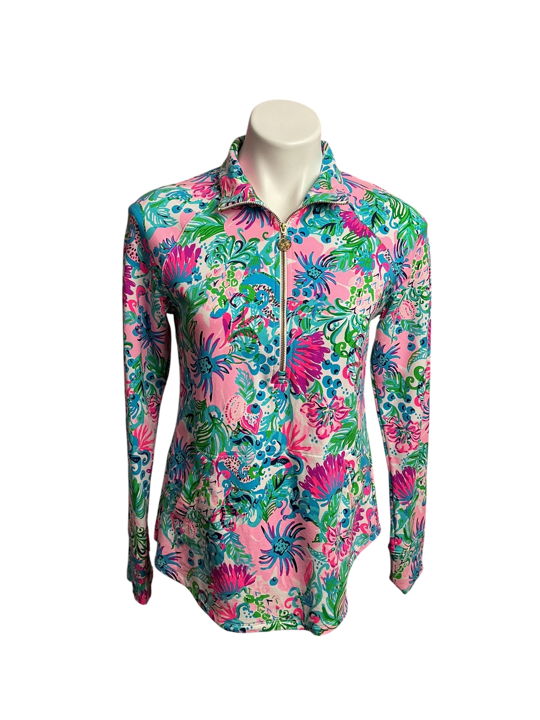 Lilly Pulitzer- UPF 50+ Skipper Popover Multi Groven Garden  Size XS