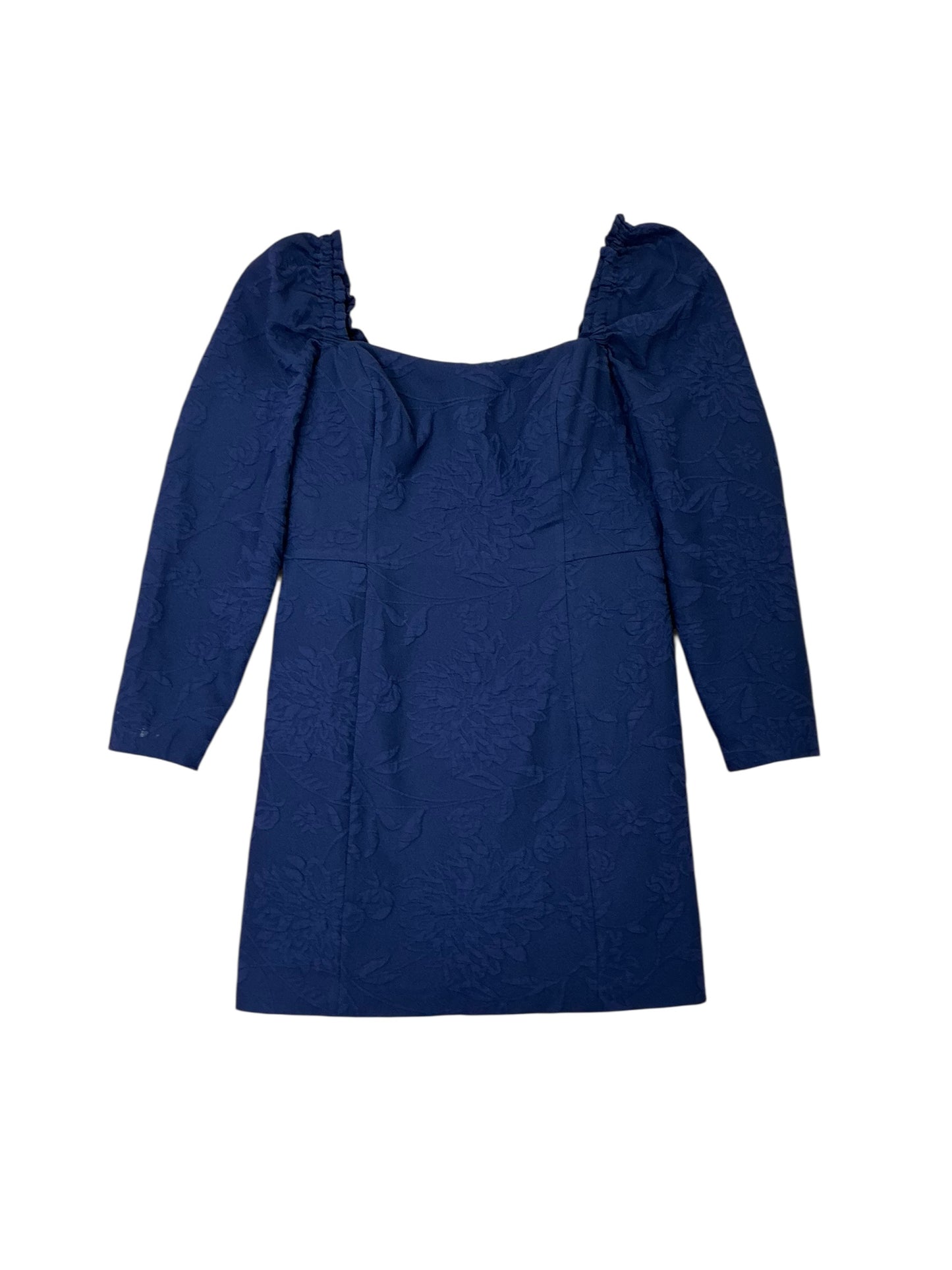Lilly Pulitzer Ivanna Long Sleeve Romper - True Navy Caliente Pucker Jacquard - Size 12