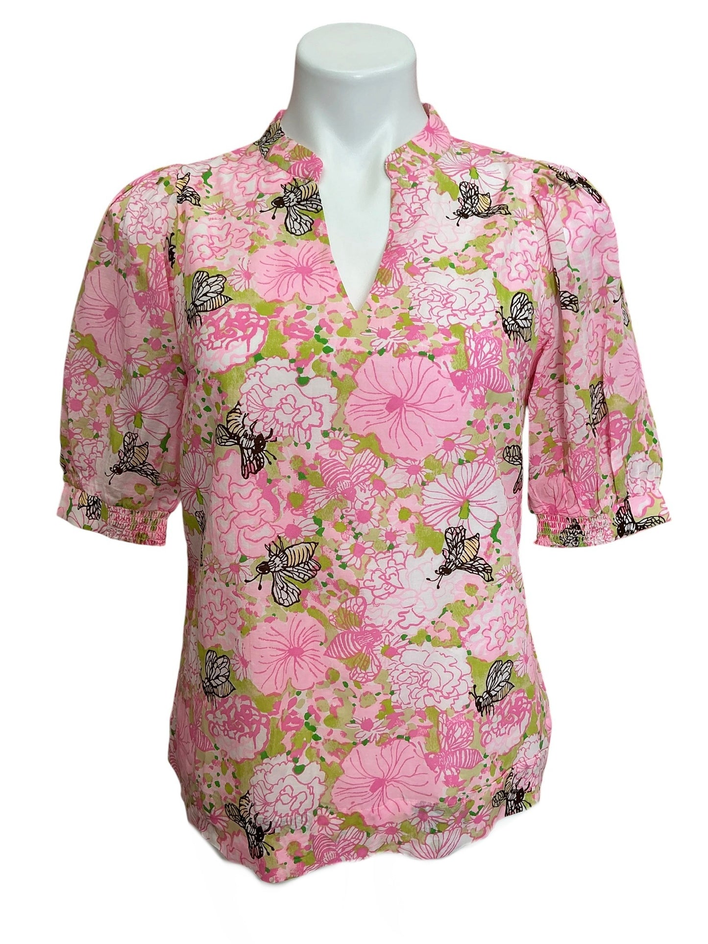 Lilly Pulitzer NWT Brinelle Top Pistachio Macaron Bees Knees - Size XS