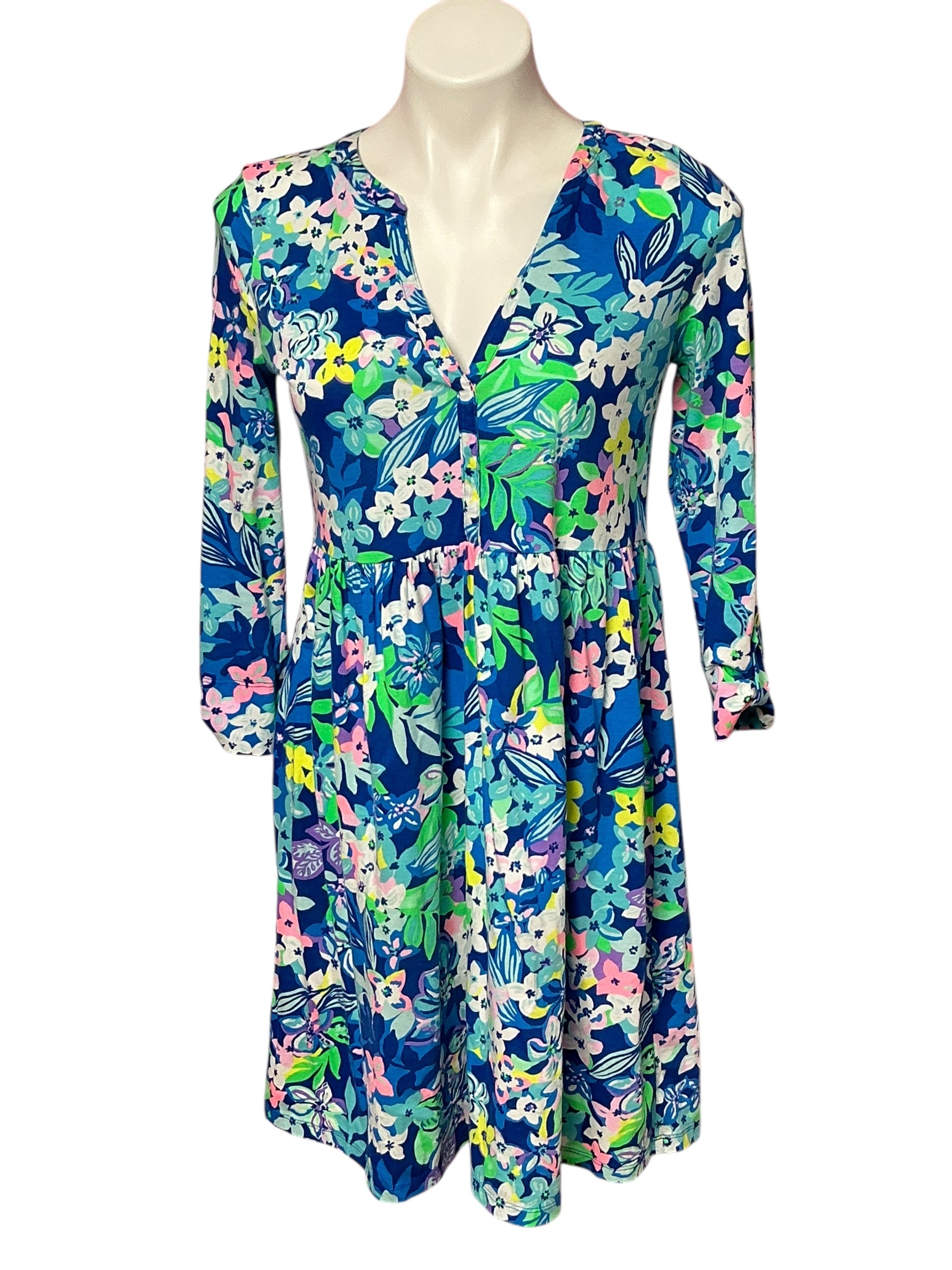 Lilly Pulitzer Loran Dress - Social Sunset Borealis Blue - Size S