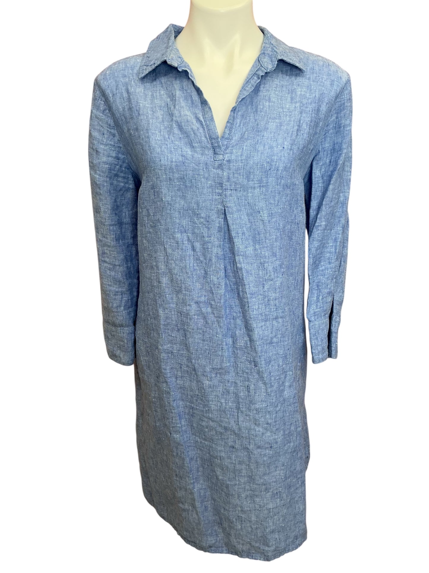 Lilly Pulitzer Pilar Tunic Linen Dress Beckon Blue X Sea Salt - Size L
