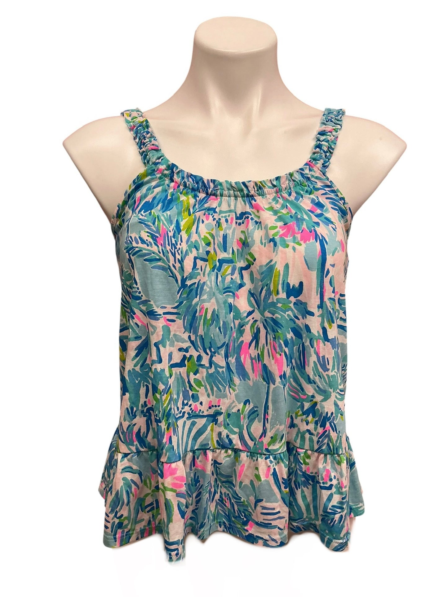Lilly Pulitzer Loro Knit Top Blue Ibiza Cabana Cocktail - Size XXS