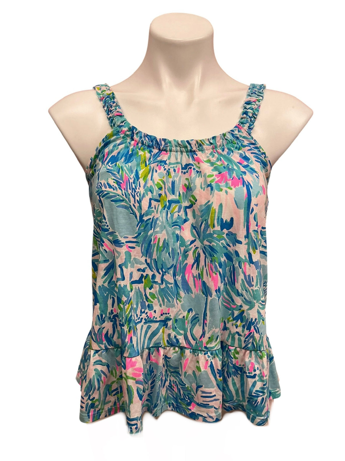 Lilly Pulitzer Loro Knit Top Blue Ibiza Cabana Cocktail - Size XXS