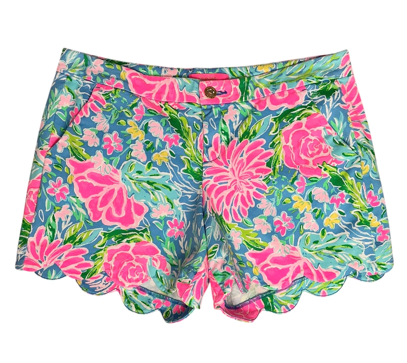 Lilly Pulitzer Buttercup Stretch Short Zanzibar Blue Bunny Business - Size 12