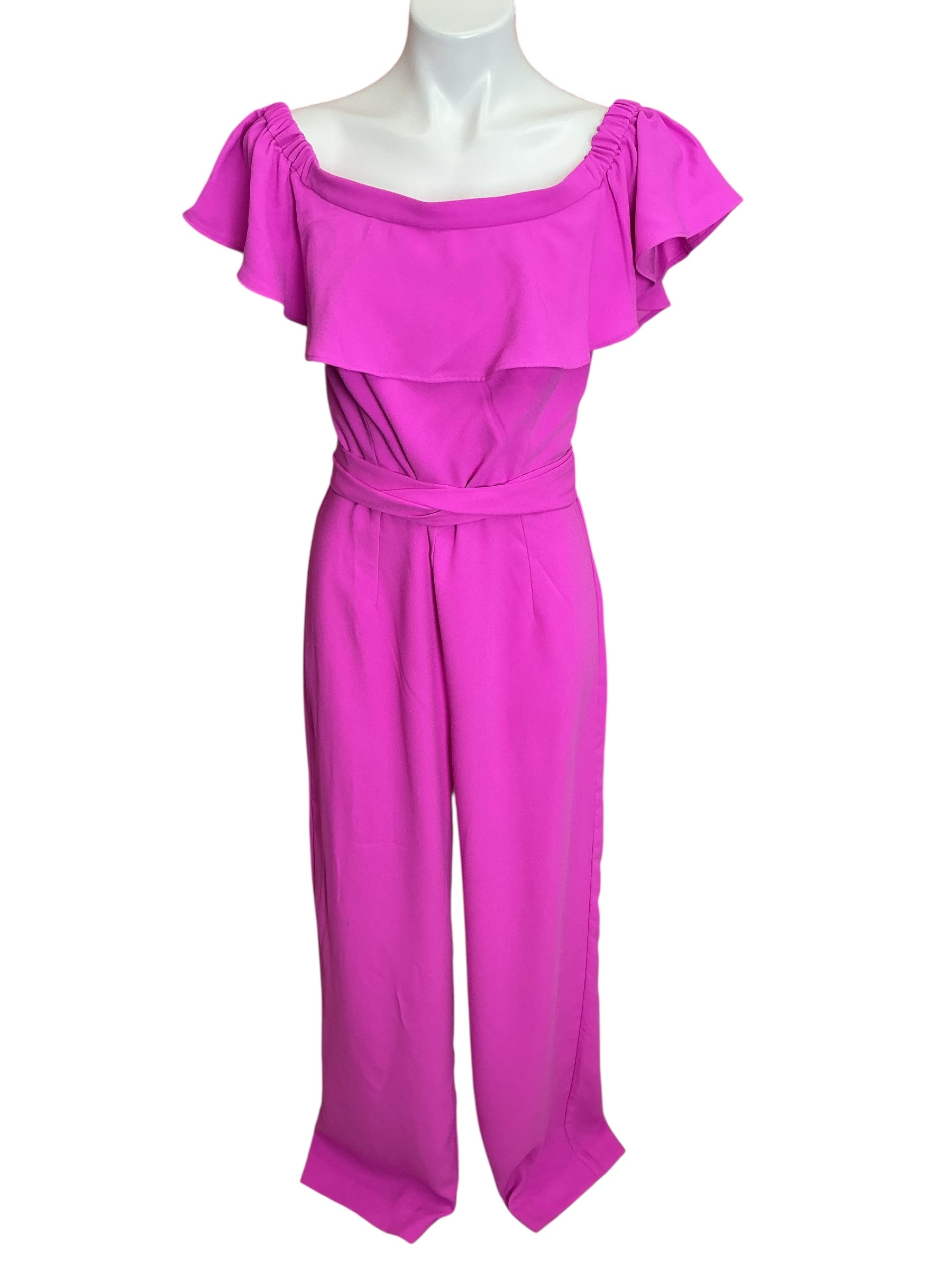 Lilly Pulitzer Jood Off-The-Shoulder Jumpsuit Wild Fuchsia - Size 10