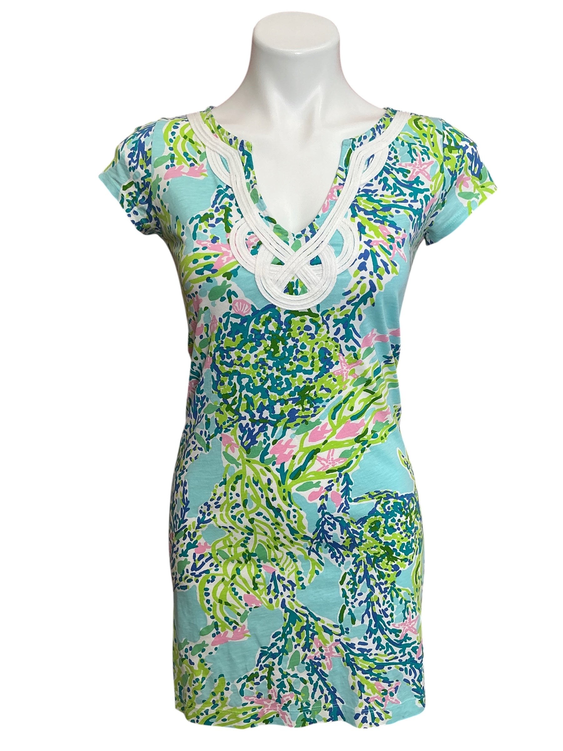 Lilly Pulitzer Brewster T-Shirt Dress Multi Palm Reader - Size XS