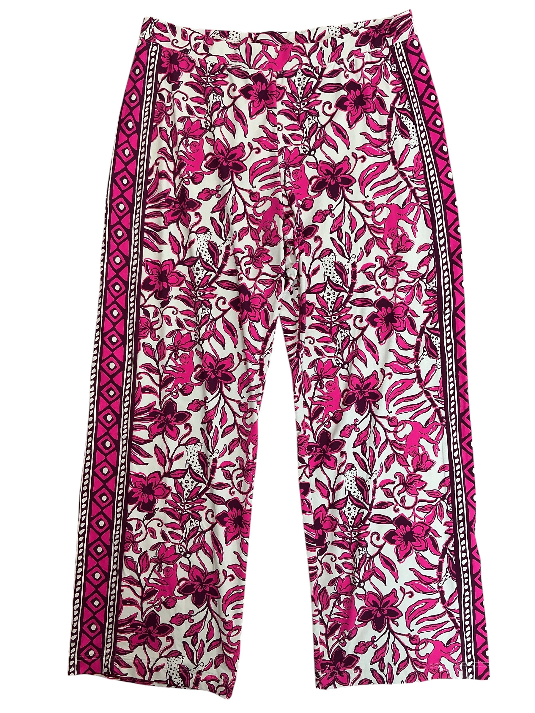 Lilly Pulitzer UPF 50+ ChillyLilly Grenada Knit Pants Elderflower Blossom Lil Escape Plan - Size L