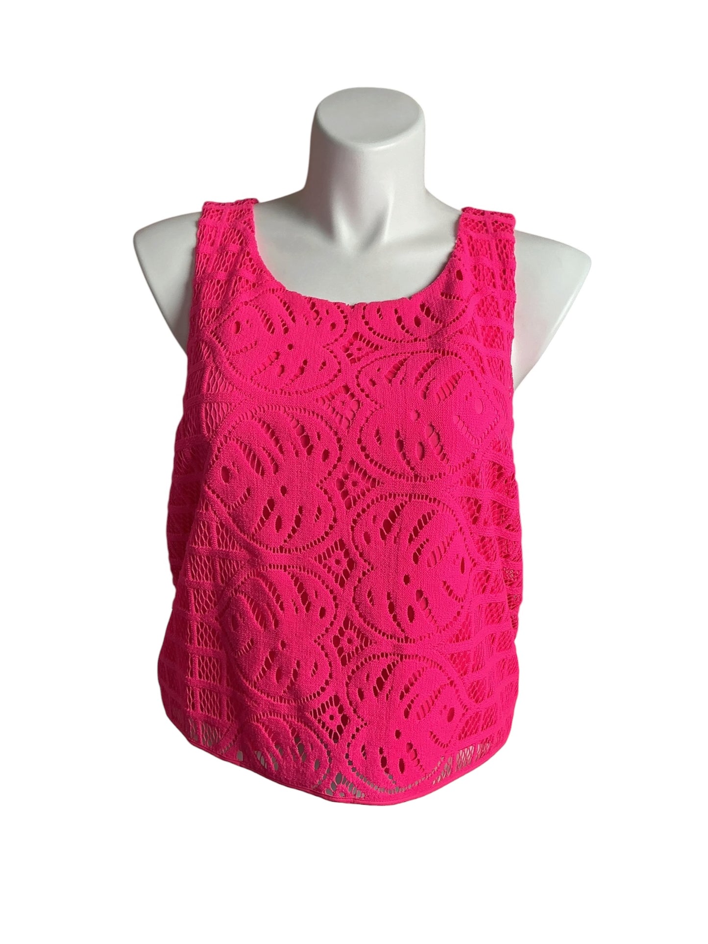 Lilly Pulitzer NWT Cindi Top Dragonfruit Leafy Palm Lace - Size XL