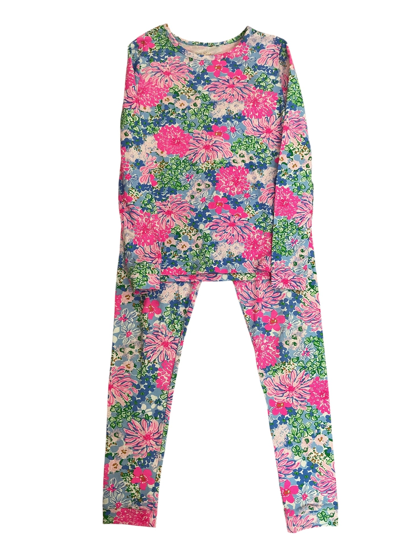 Lilly Pulitzer Kids Girls Sammy Pajama 2PC Set Tiny Garden - Size 10