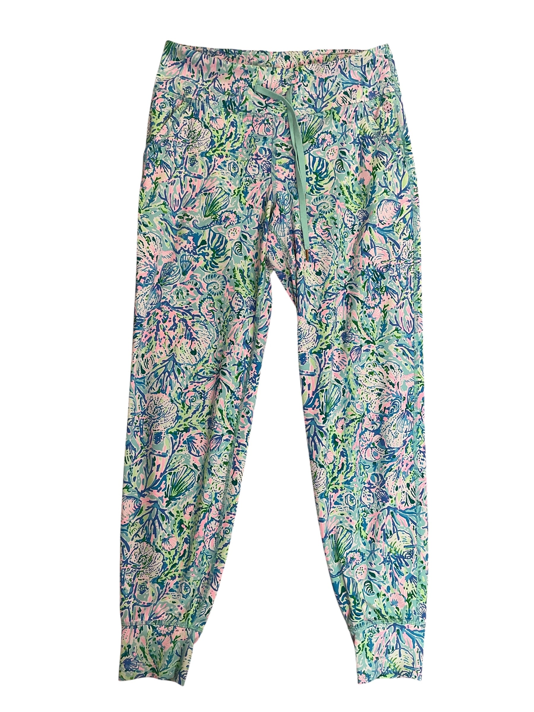 Lilly Pulitzer Taron Mid Rise Pants Surf Blue Soleil It On Me - Size M