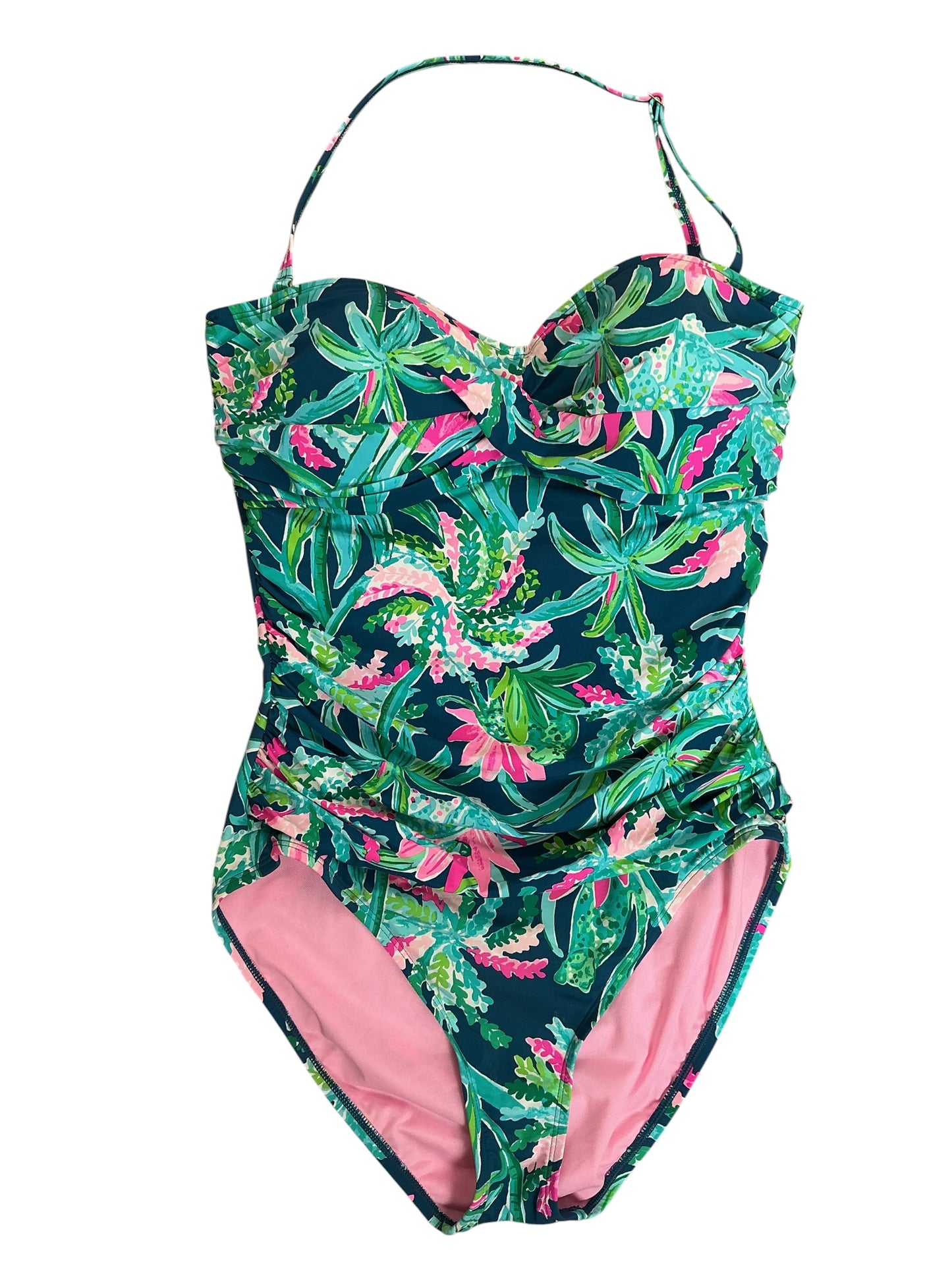 Lilly Pulitzer Flamenco One Piece Swimsuit Macaw Blue Sweet Escape - Size 12