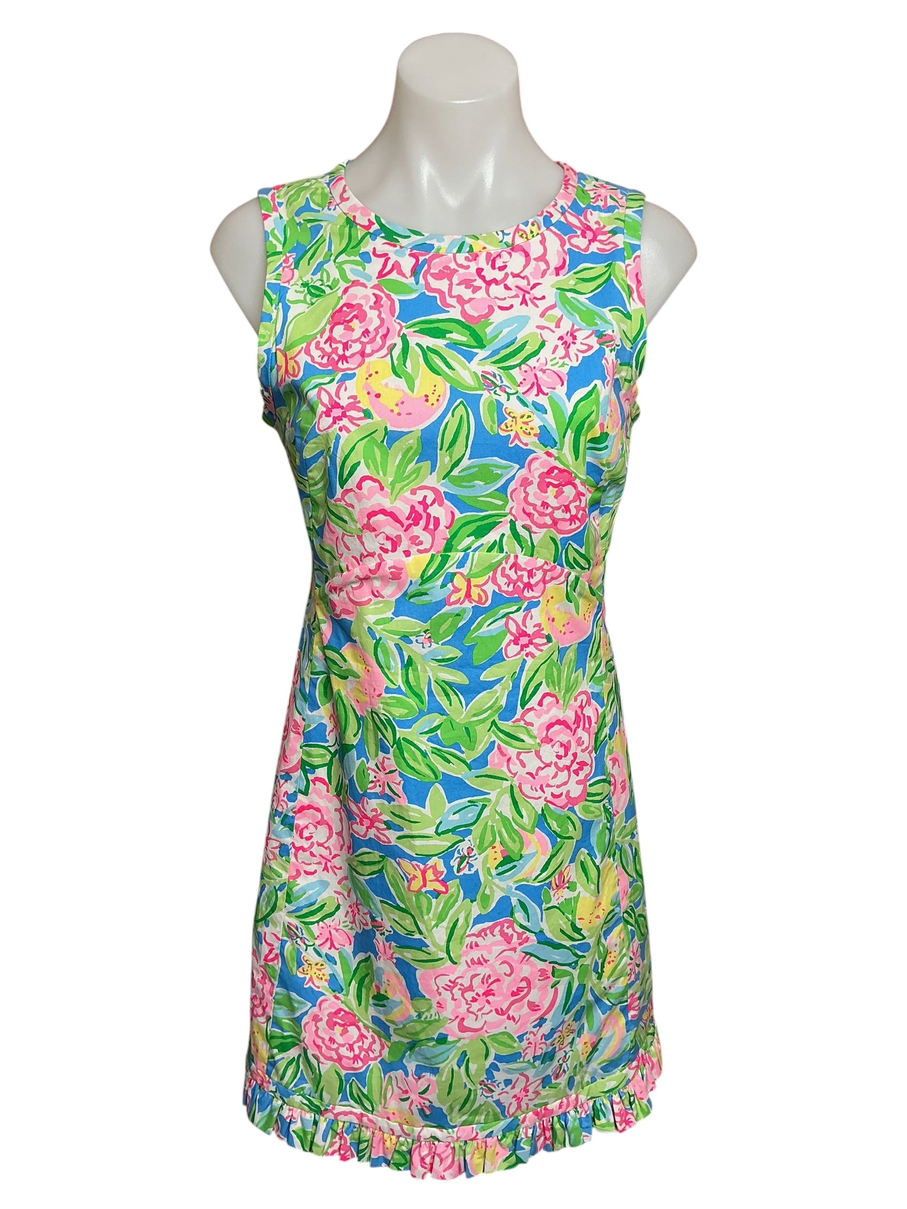 Lilly Pulitzer Poppy Stretch Cotton Shift Multi Grove Garden - Size 0