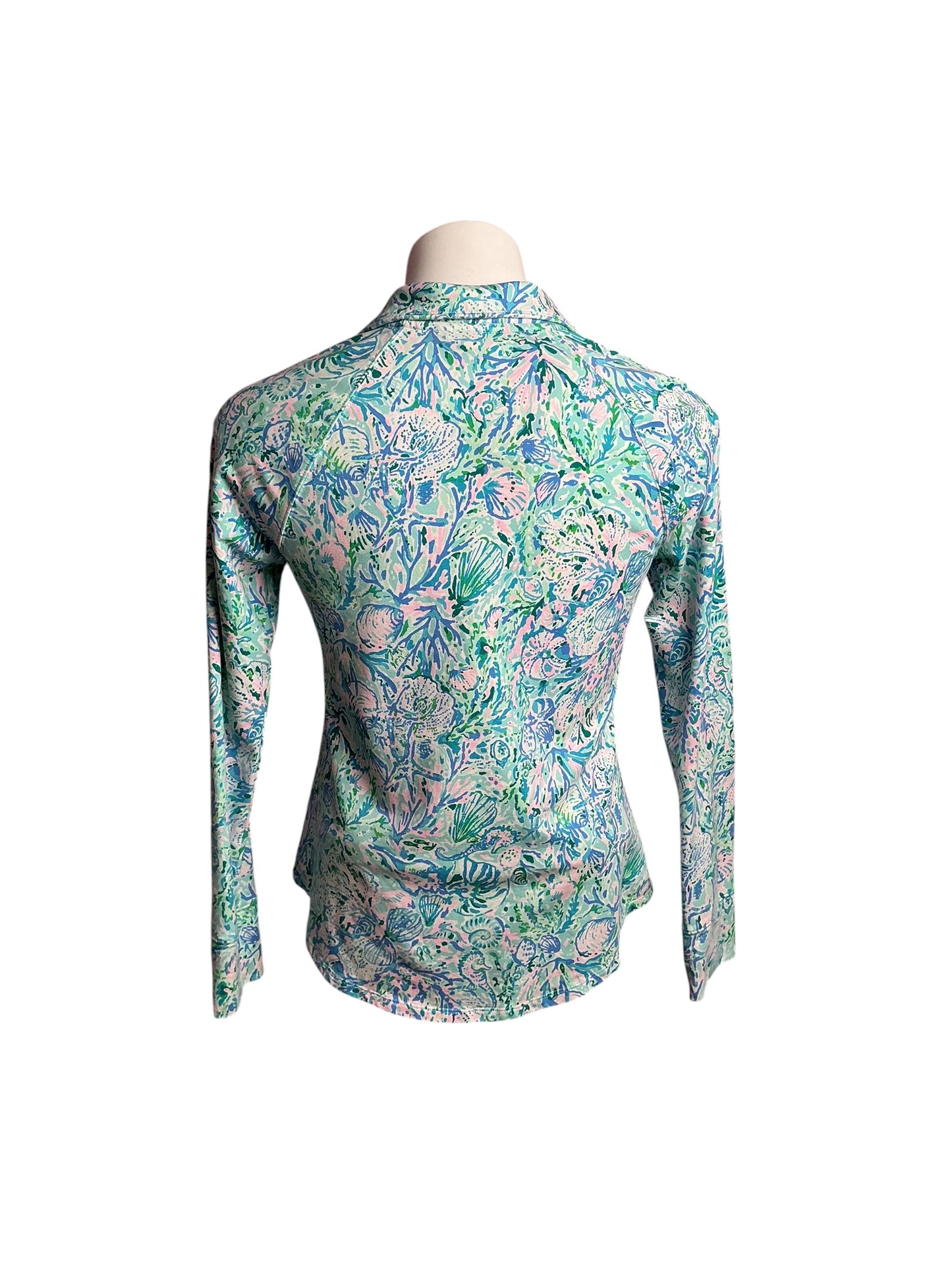 Lilly Pulitzer- UPF 50+ Skipper Popover Surf Blue Soleil It On Me Size XS
