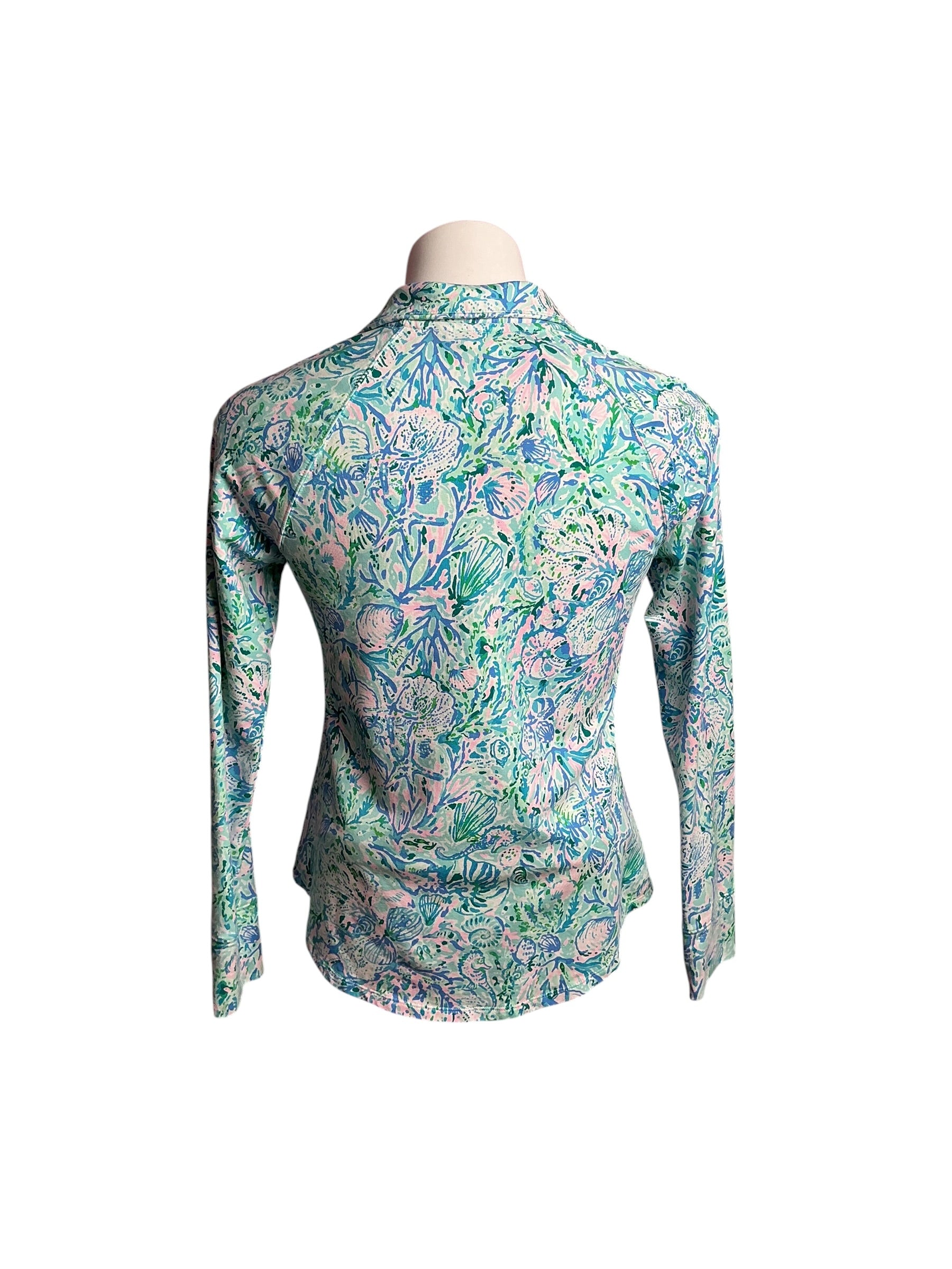 Lilly Pulitzer- UPF 50+ Skipper Popover Surf Blue Soleil It On Me Size XS