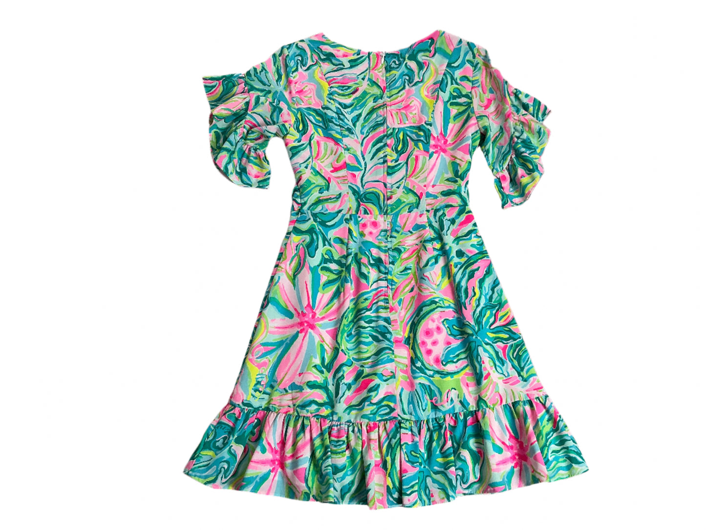 Lilly Pulitzer Darlah Print Ruffle Dress - Multit One In A Melon - Size 00