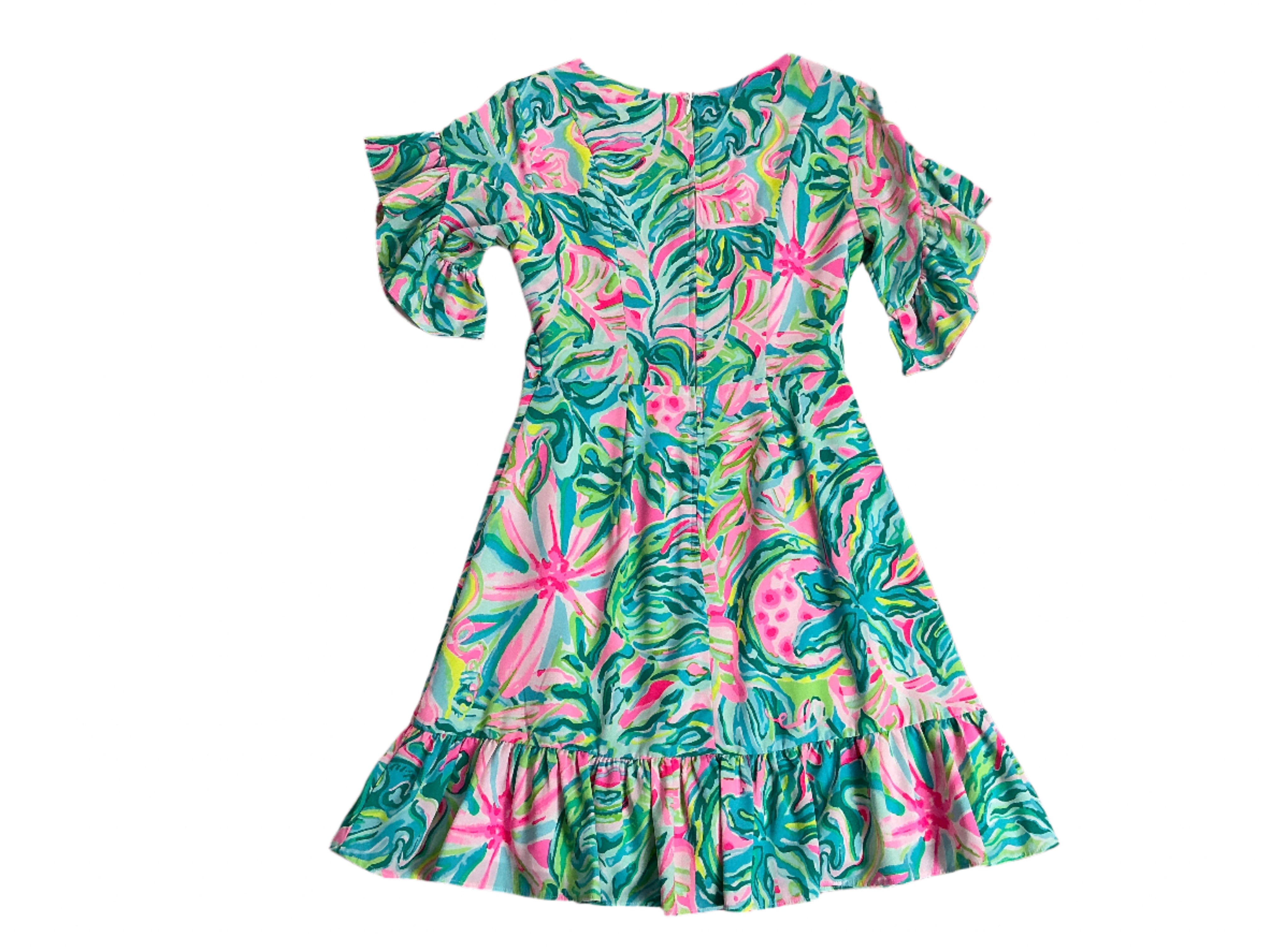 Lilly Pulitzer Darlah Print Ruffle Dress - Multit One In A Melon - Size 00