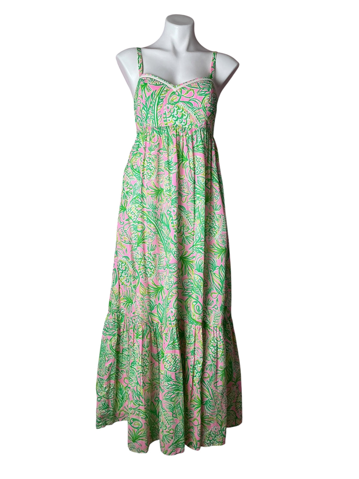 Lilly Pulitzer Hiedi Maxi Dress Fins and Flippers - Size 4