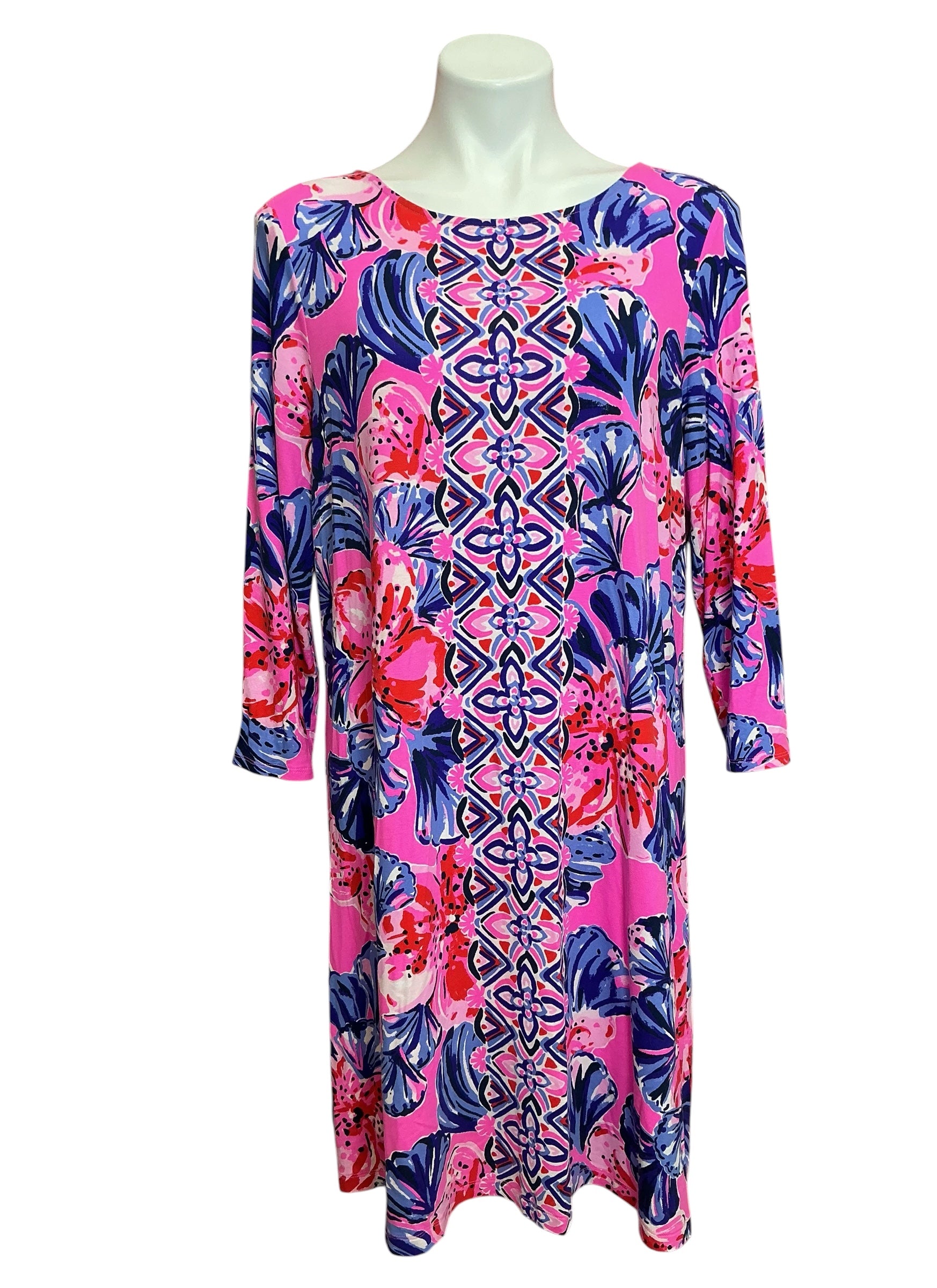 Lilly Pulitzer Ophelia Swing Dress Plumeria Pink In A Holidaze - Size XL