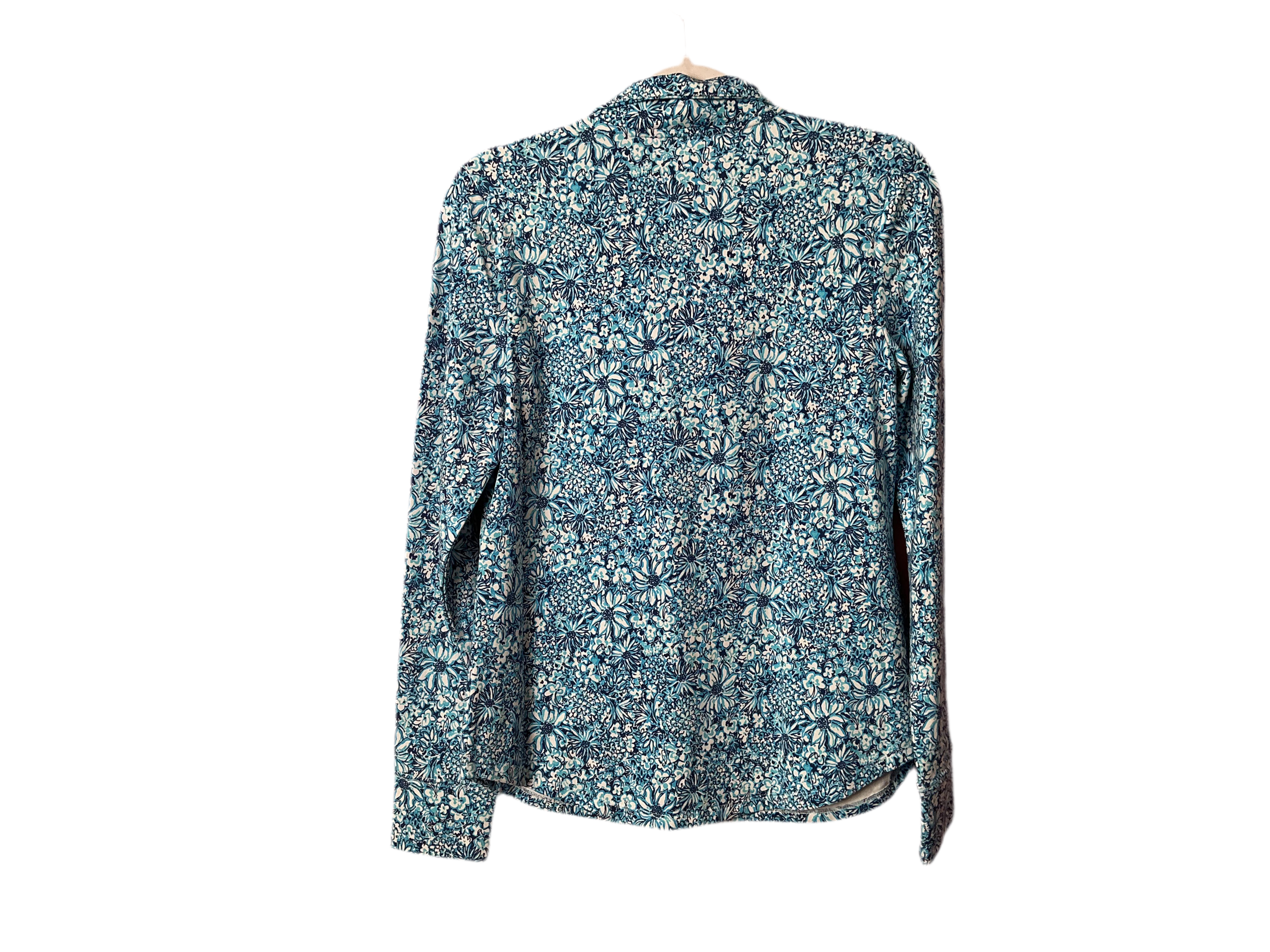 Lilly Pulitzer NWT - Leona UPF 50+ Zip-Up - Cumulus Blue - Blooming Together - Size XS