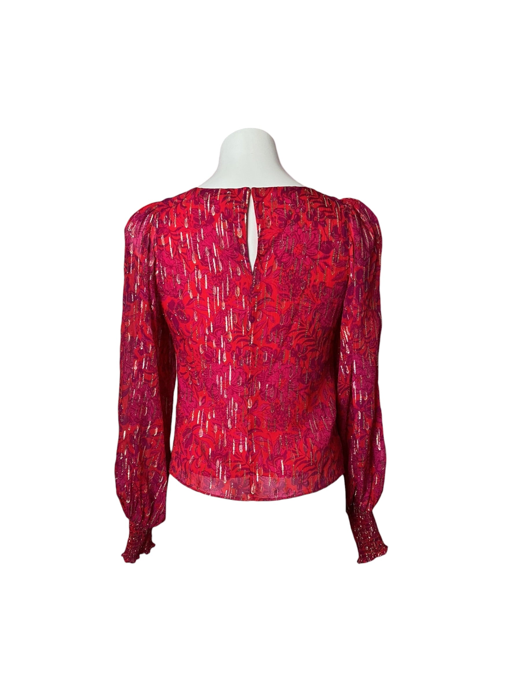 Lilly Pulitzer Alfreda Long Sleeve Top Amaryllis Red Secret Hideaway - Size 00