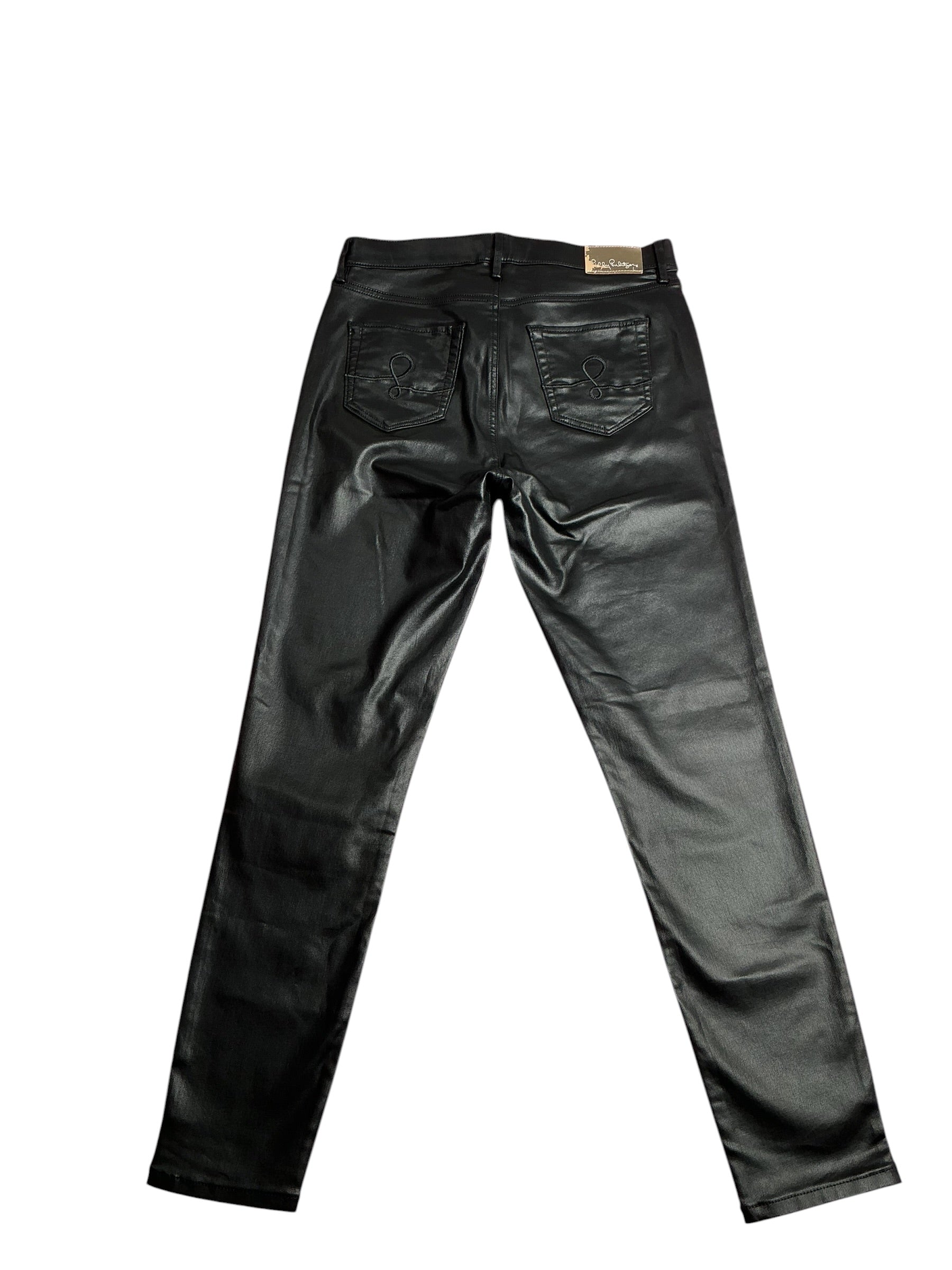 Lilly Pulitzer- Eagan High Rise Super Skinny Coated Jean Noir Size 10