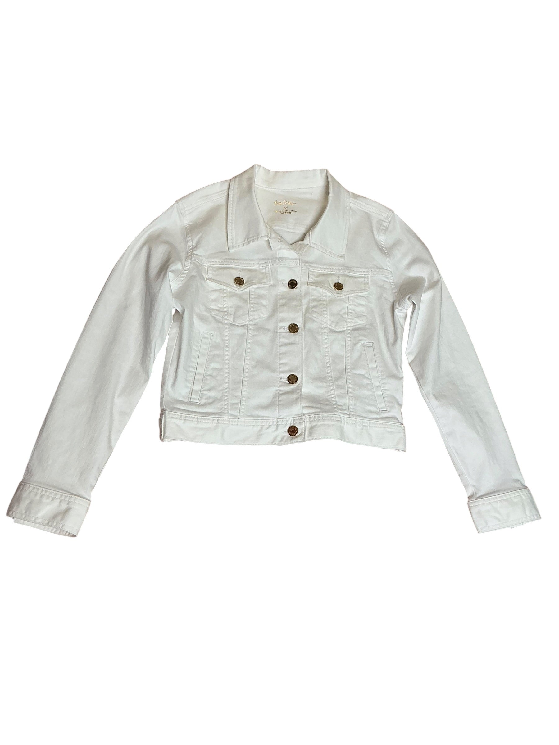 Lilly Pulitzer Seaspray Denim Jacket Resort White - Size M