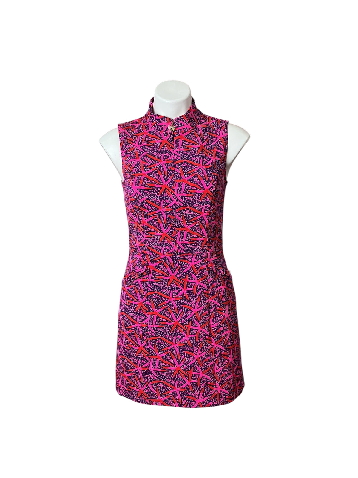 Lilly Pulitzer NWT Catarina Dress UPF 50+ Passion Fruit Star Searching Golf - Size 2